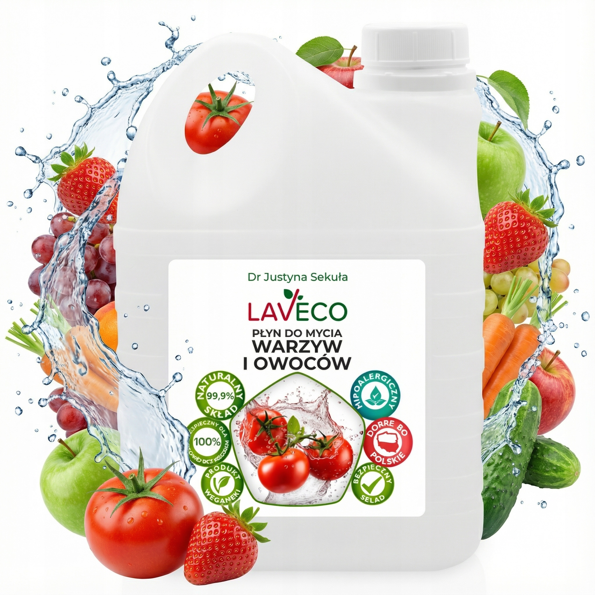 Přírodní mycí prostředek na zeleniny a ovoce Laveco – 2 l – bez zápachu, ekologický