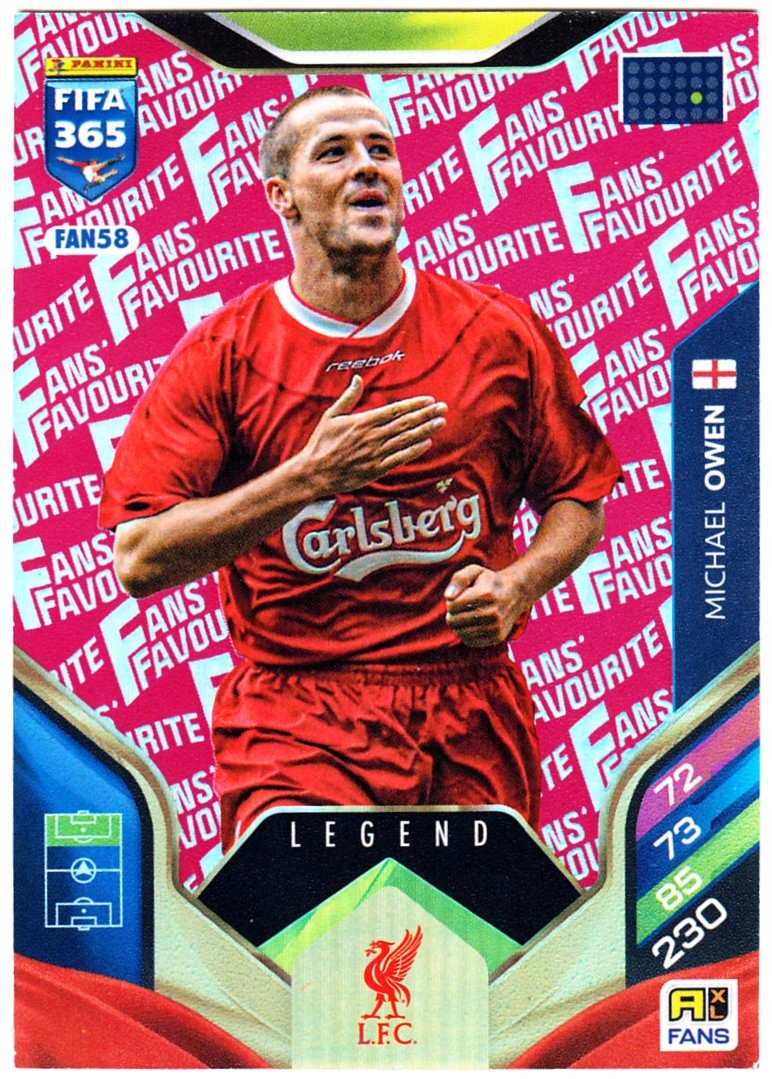Panini Fifa 365 2026 Fans' Favourite Michael Owen FAN58 Czerwony (Red)