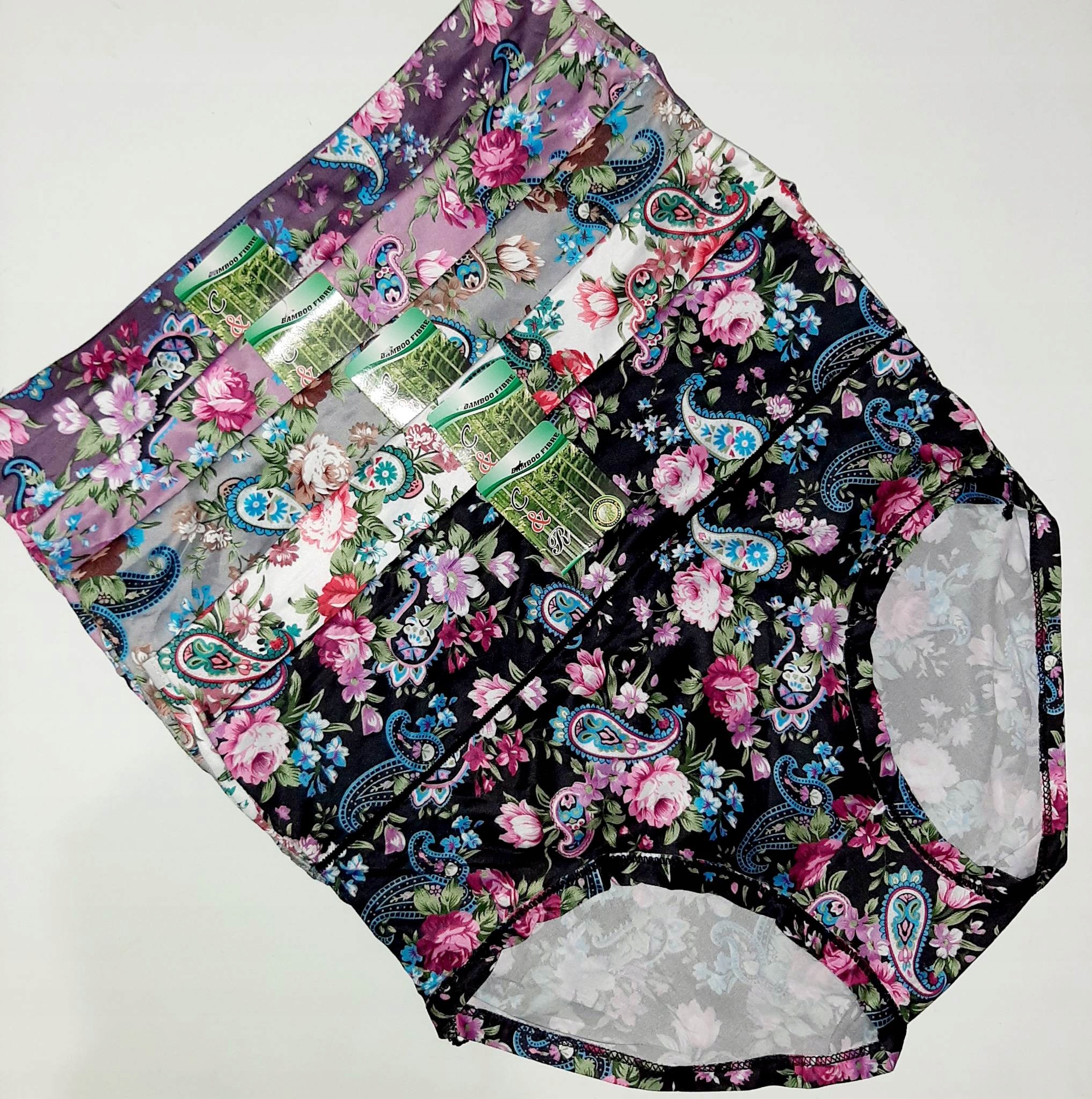 

Majtki bambus Duże Kwiaty 5XL/6XL Pełne wysokie
