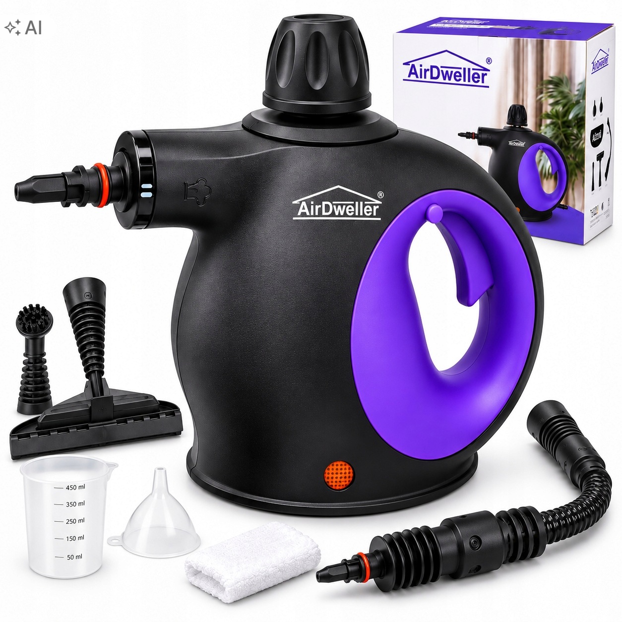 Myjka Parowa Czyścik Parownica 2000W Airdweller 3.5BAR Do Fug Okien Mop 6W1