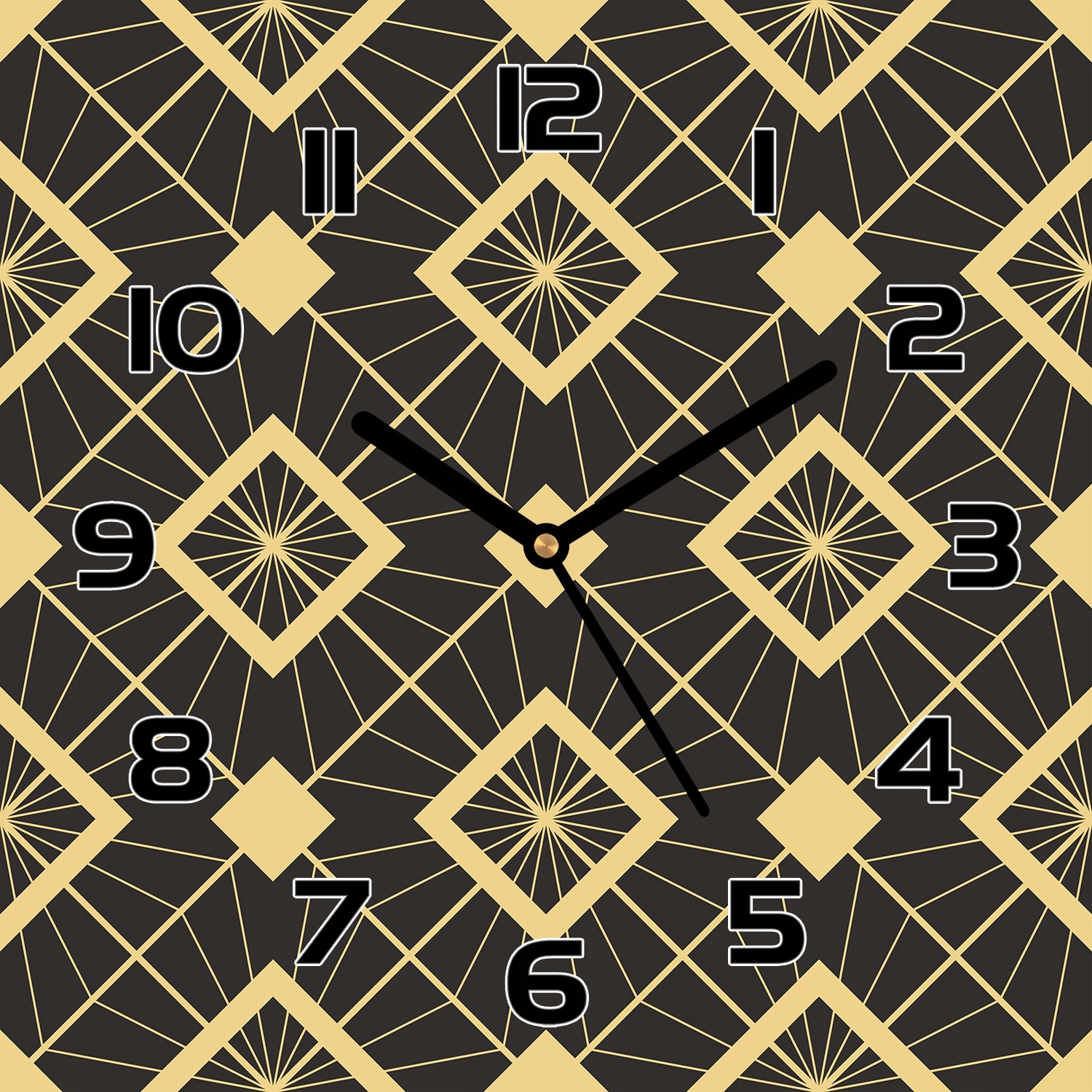

Zegar szklany Geometryczny wzór styl retro 30x30cm