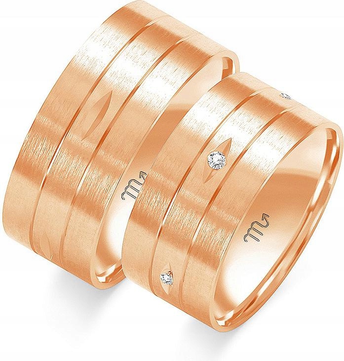 Zlaté svatební pro pár 14K 585, 17 18 19, elegantní model, dárek