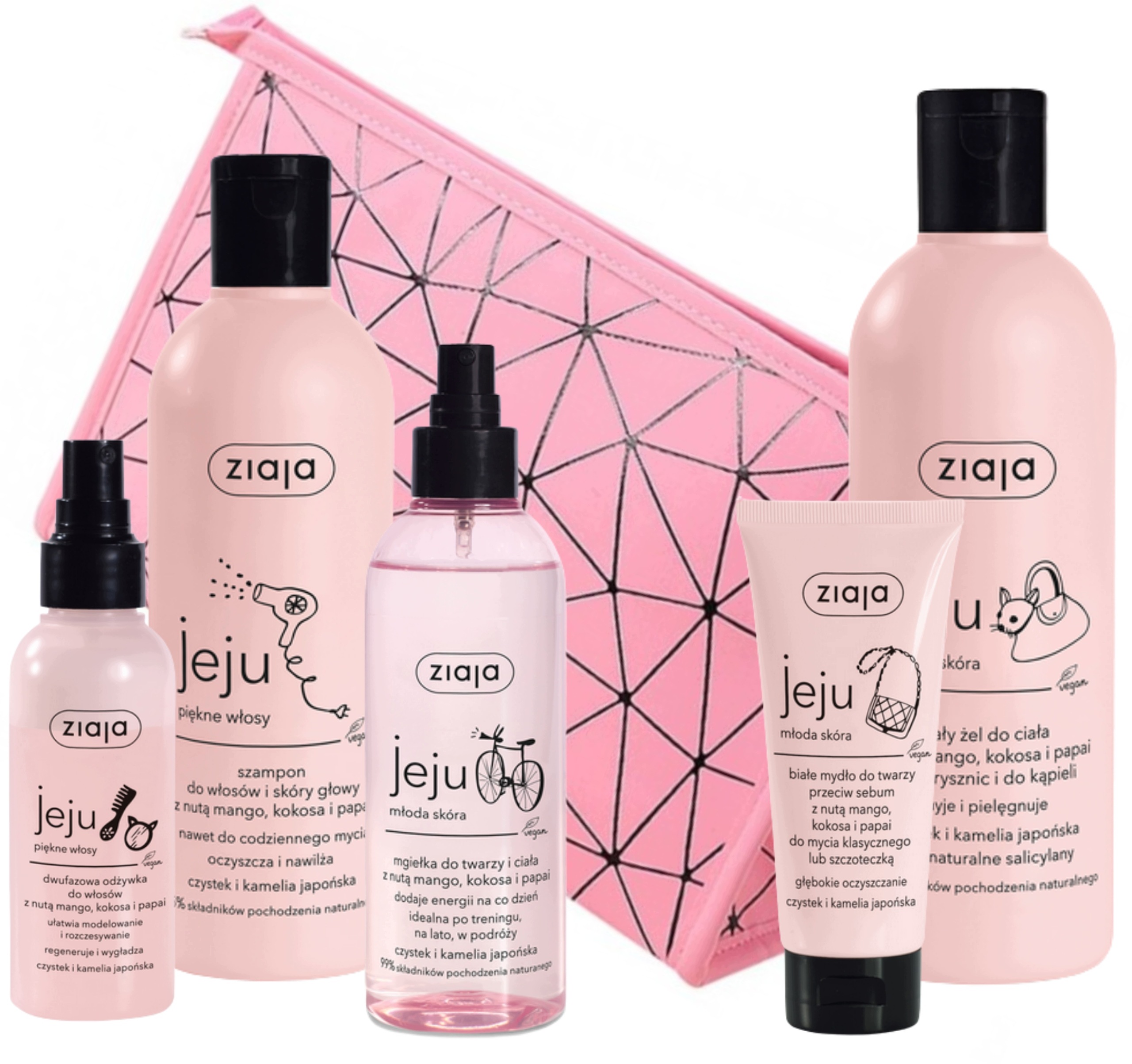 Ziaja Jeju Różowy Zestaw kosmetyków Dla Niej kosmetyczka Pink