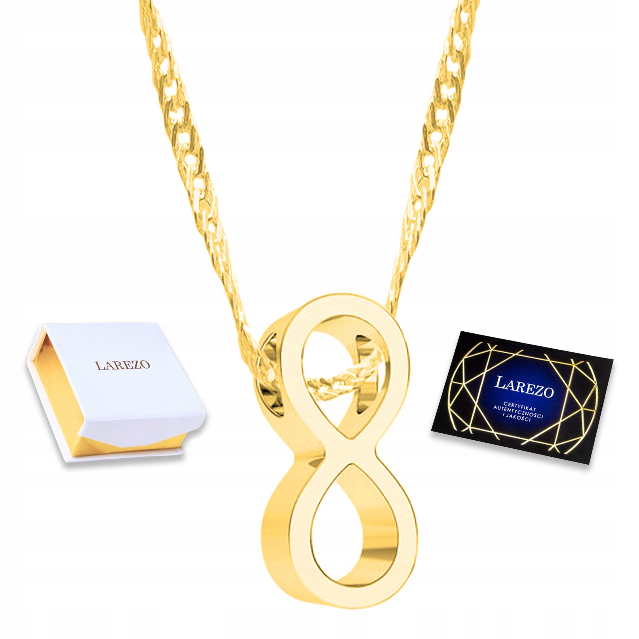 Zlatý náhrdelník Nekonečno Osm 8 Věčná láska Stříbro 925