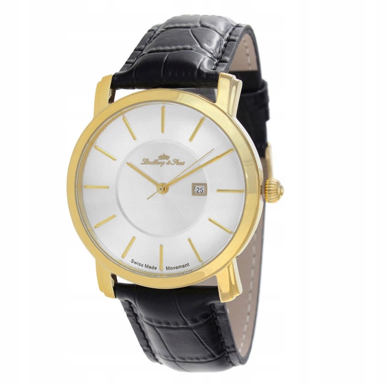 Pánské hodinky Lindberg & Sons Swiss – elegantní zlatý kožený řemínek