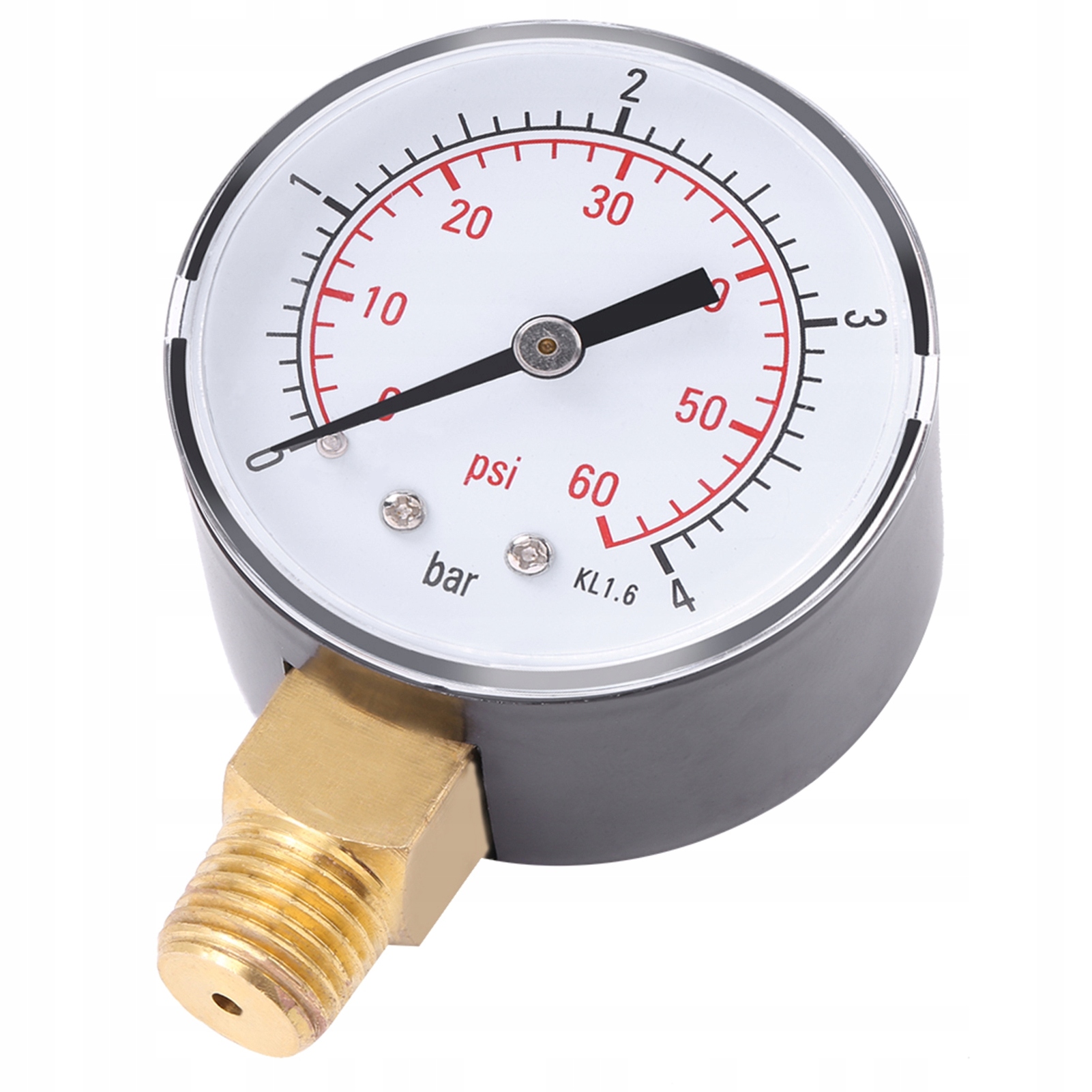 Manometr Radialny Dolny 1/4" 50mm 0-4 bar Pionowy Tarczowy Ciśnieniomierz