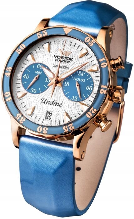 Dámské Hodinky Vostok Europe VK64-515B527 Chrono Modré Sada 2 Řemínků