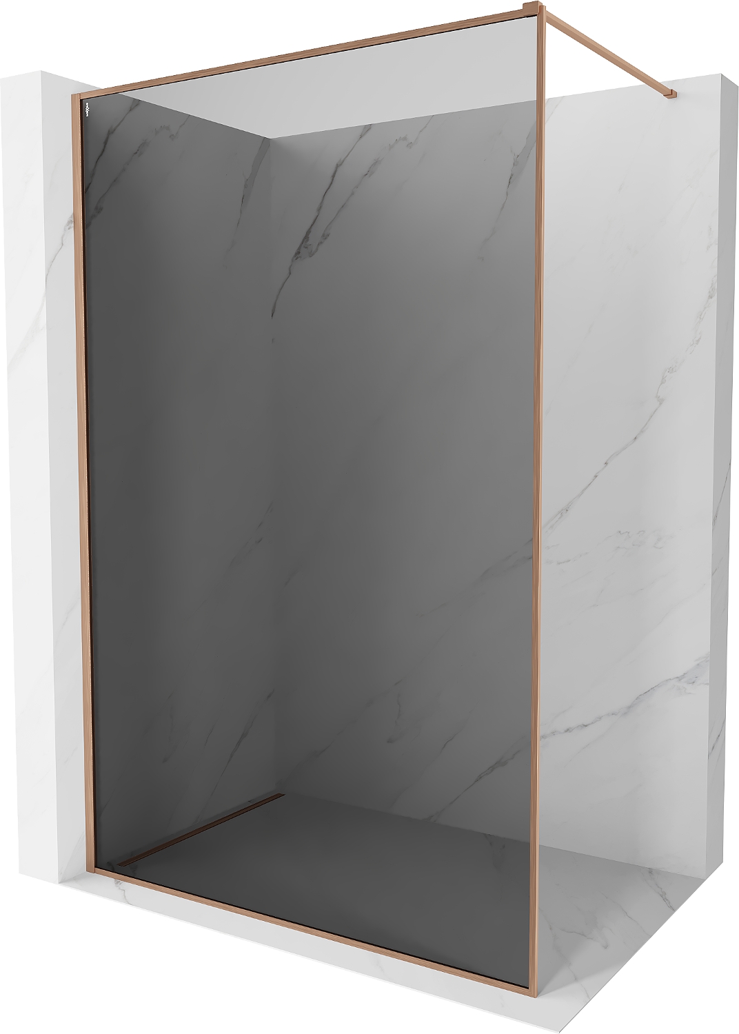 Mexen Kioto-F sprchová stěna Walk-in 120x202 cm, měď, grafit 8mm