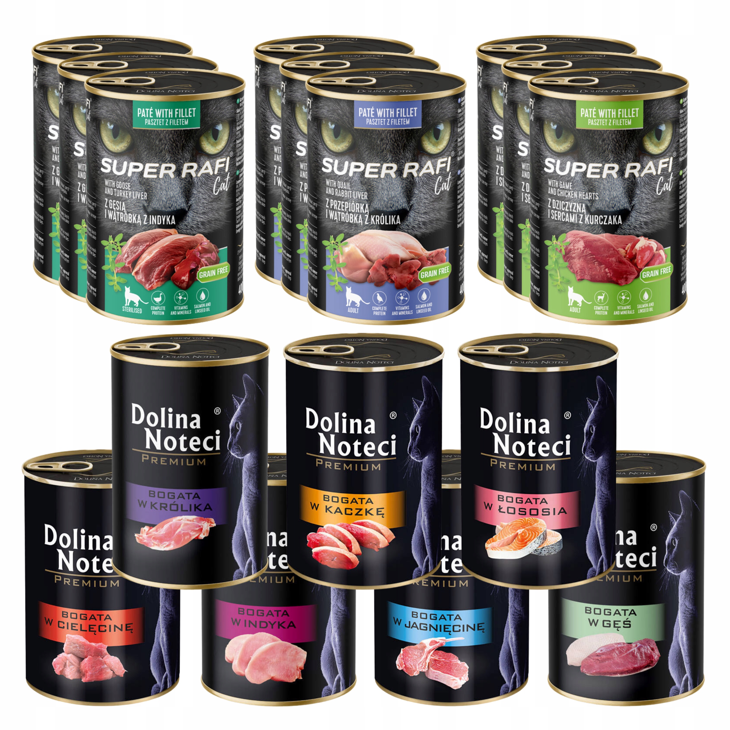 Krmivo mokré pro kočky Dolina Noteci Premium Rafi mix chutí 16 x 400 g