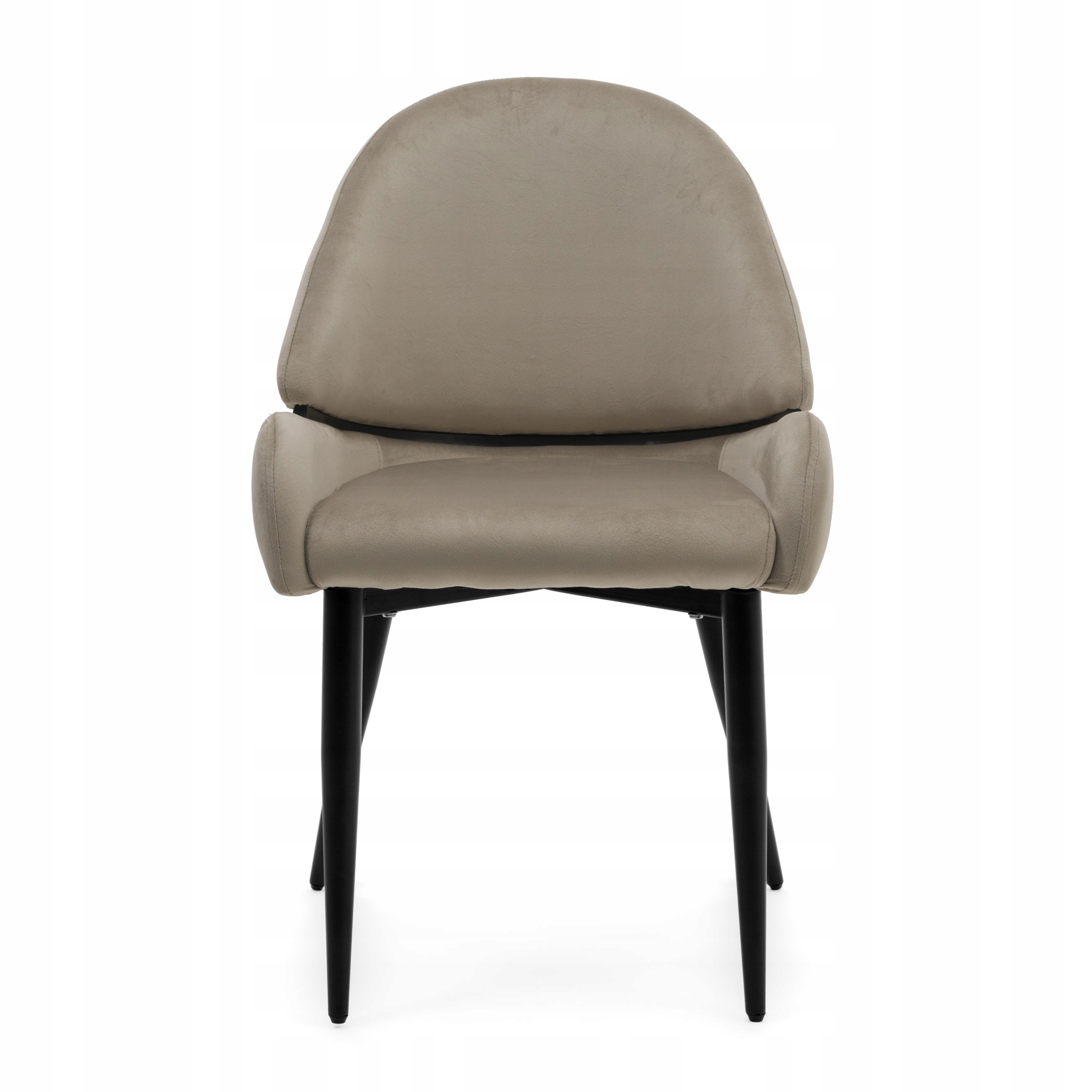 Krzesło Tapicerowane Glamour Jadalnia Salon Welurowe Bergamo Ciemnobeżowe