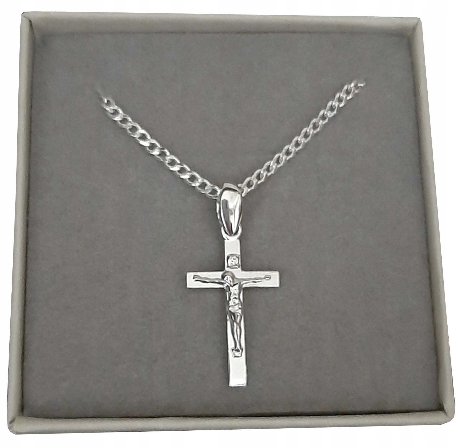 Řetízek pancr s křížkem stříbro 925 45 cm