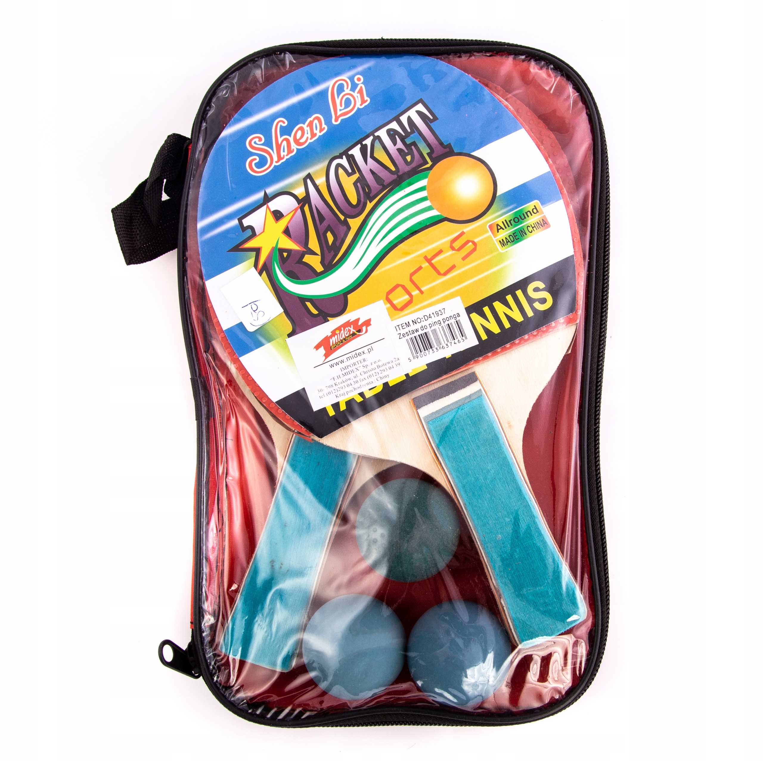 PING PONG ZESTAW PALETKI W POKROWCU PIŁECZKI Marka Midex