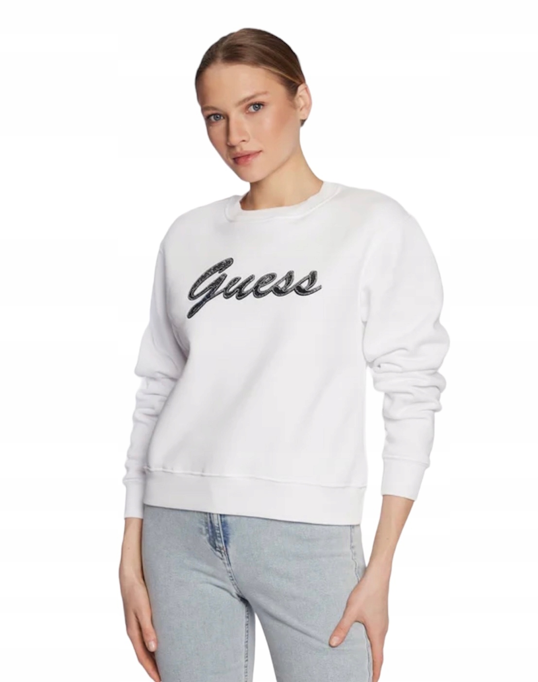Guess Bluza damska W3RQ10 K9Z21 Biała Regular M