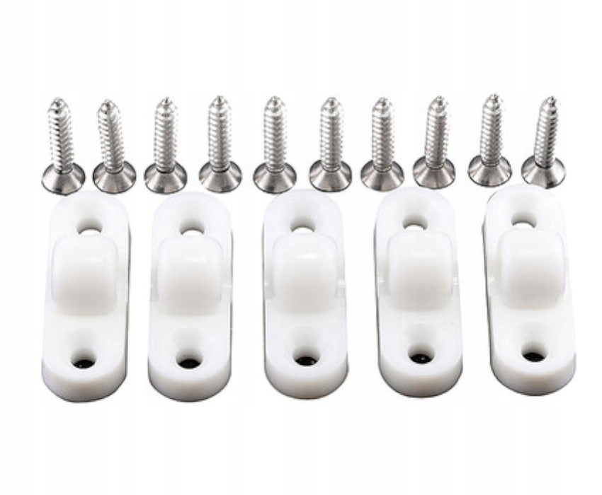 Uchwyty przedsionka plastik białe 5szt poziome