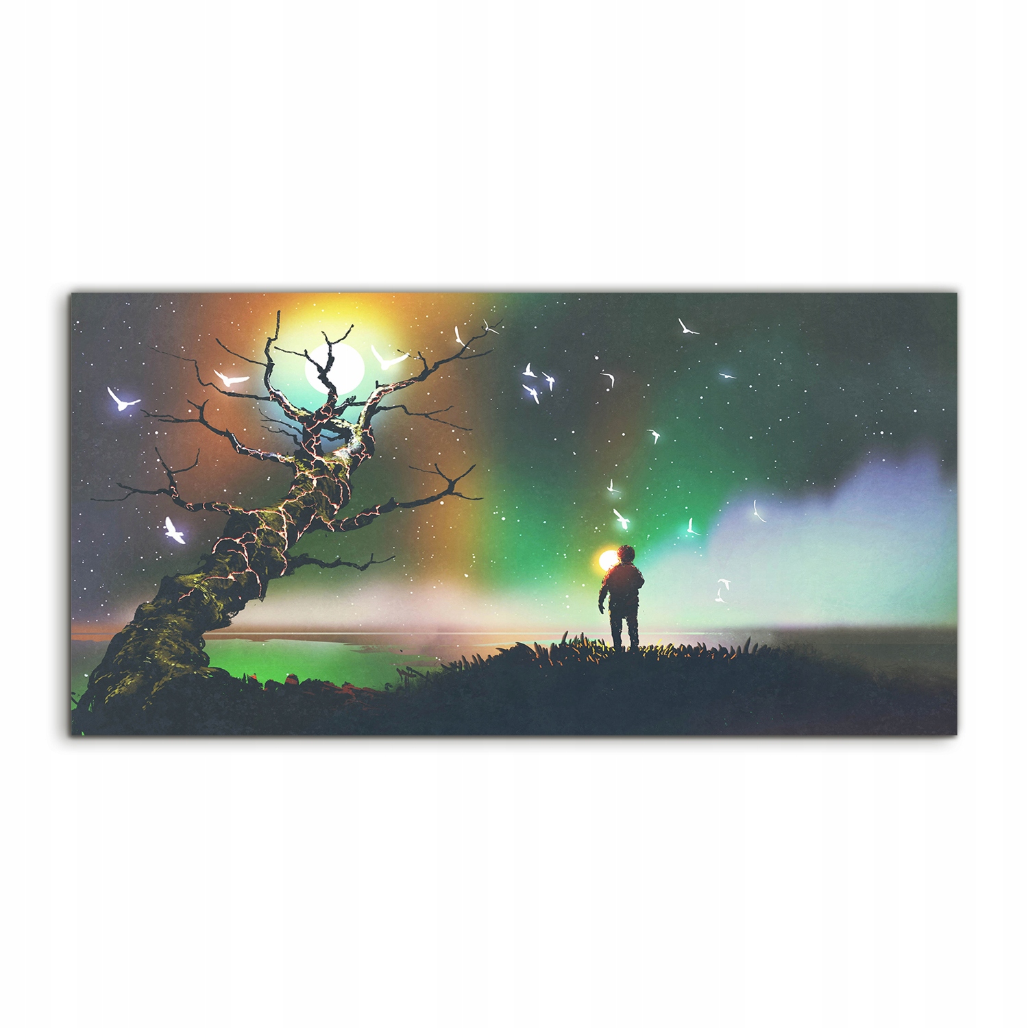 Akrylový obraz 120x60 na stenu Noc Chlapec Lopta