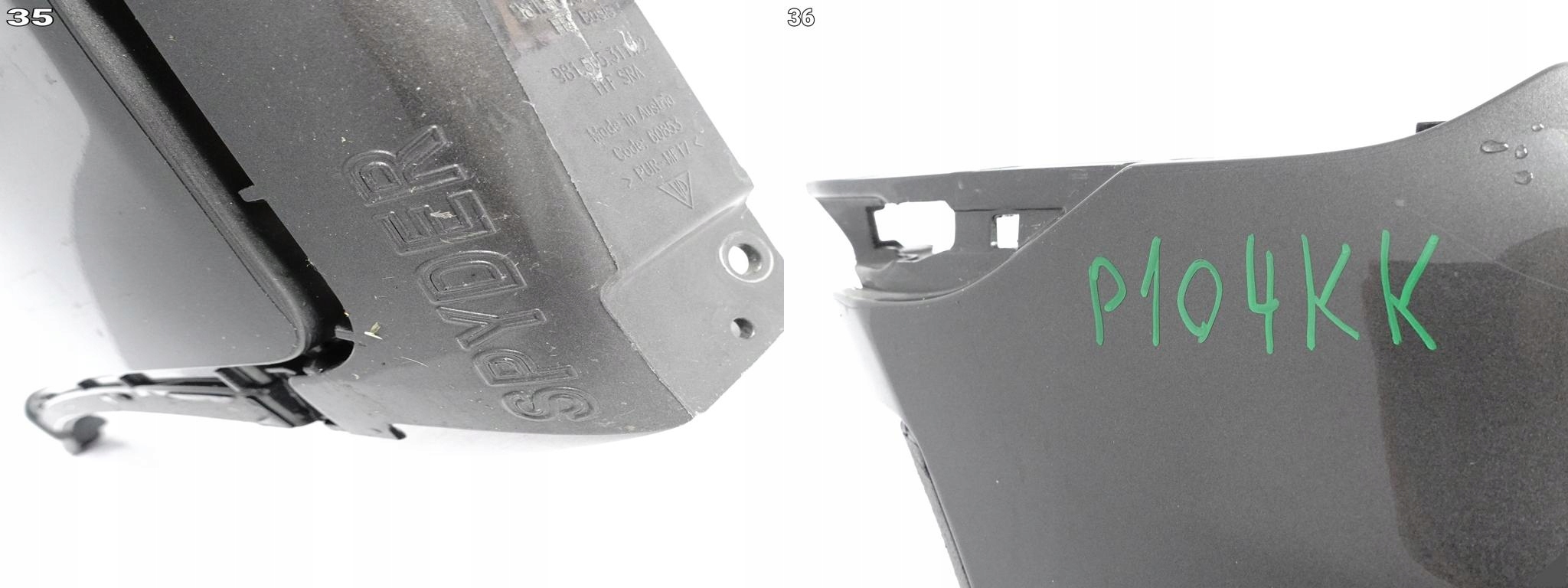 PORSCHE 981 BOXSTER CAYMAN SPYDER GT4 2016 bumper BUMPER front (washers)
