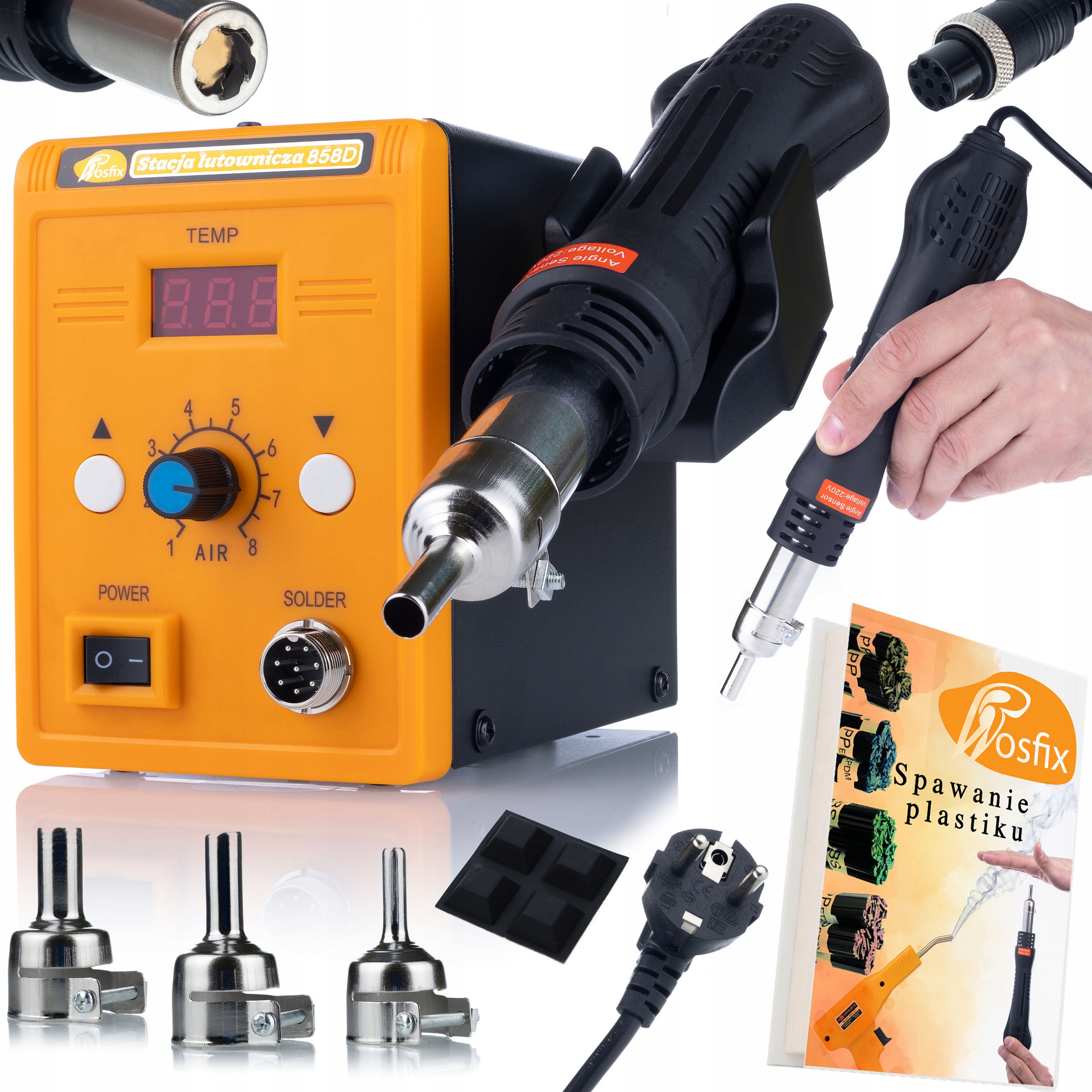 Stacja Lutownicza Hot-air Spawarka Plastiku 858D