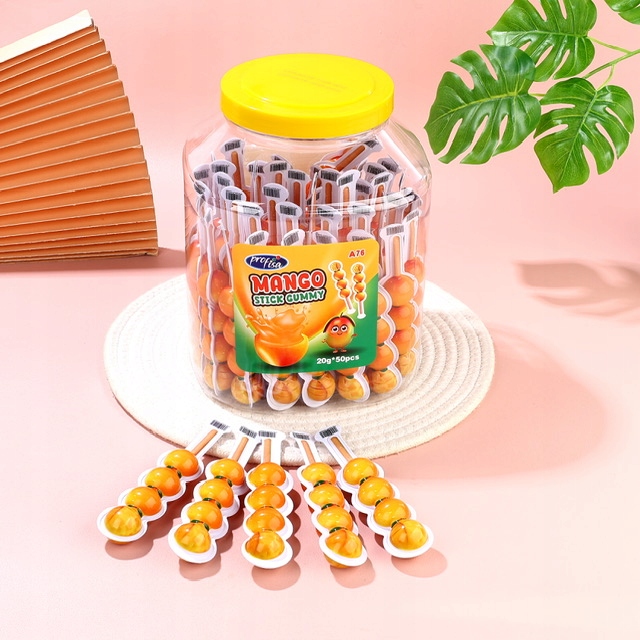 Levně Želé Bonbony Mango Stick Gummy Želé Bonbony s náplní 50 Ks x 20 g Profisa 1000 g