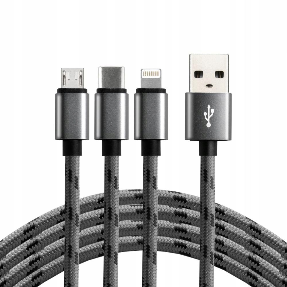 

Kabel przewód Usb 3w1 Usb-c, Lightning, micro