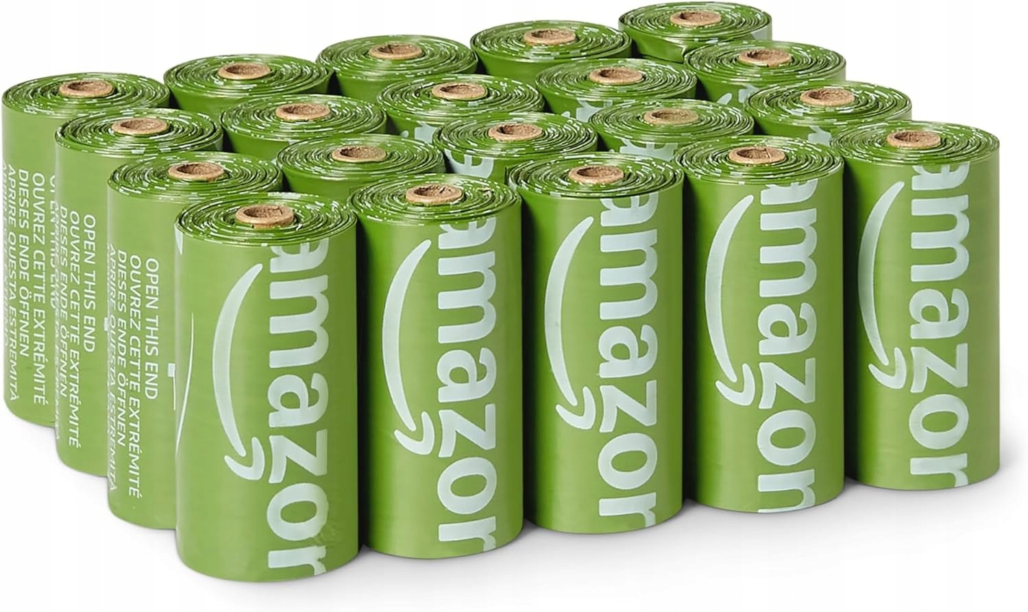 Amazon Basics Sáčky na exkrementy 300 kusů 70% recyklovatelné, zelené, bez zápachu