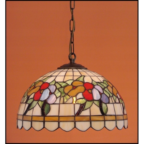 Lampa lustr převis vitráž Léto 30 cm