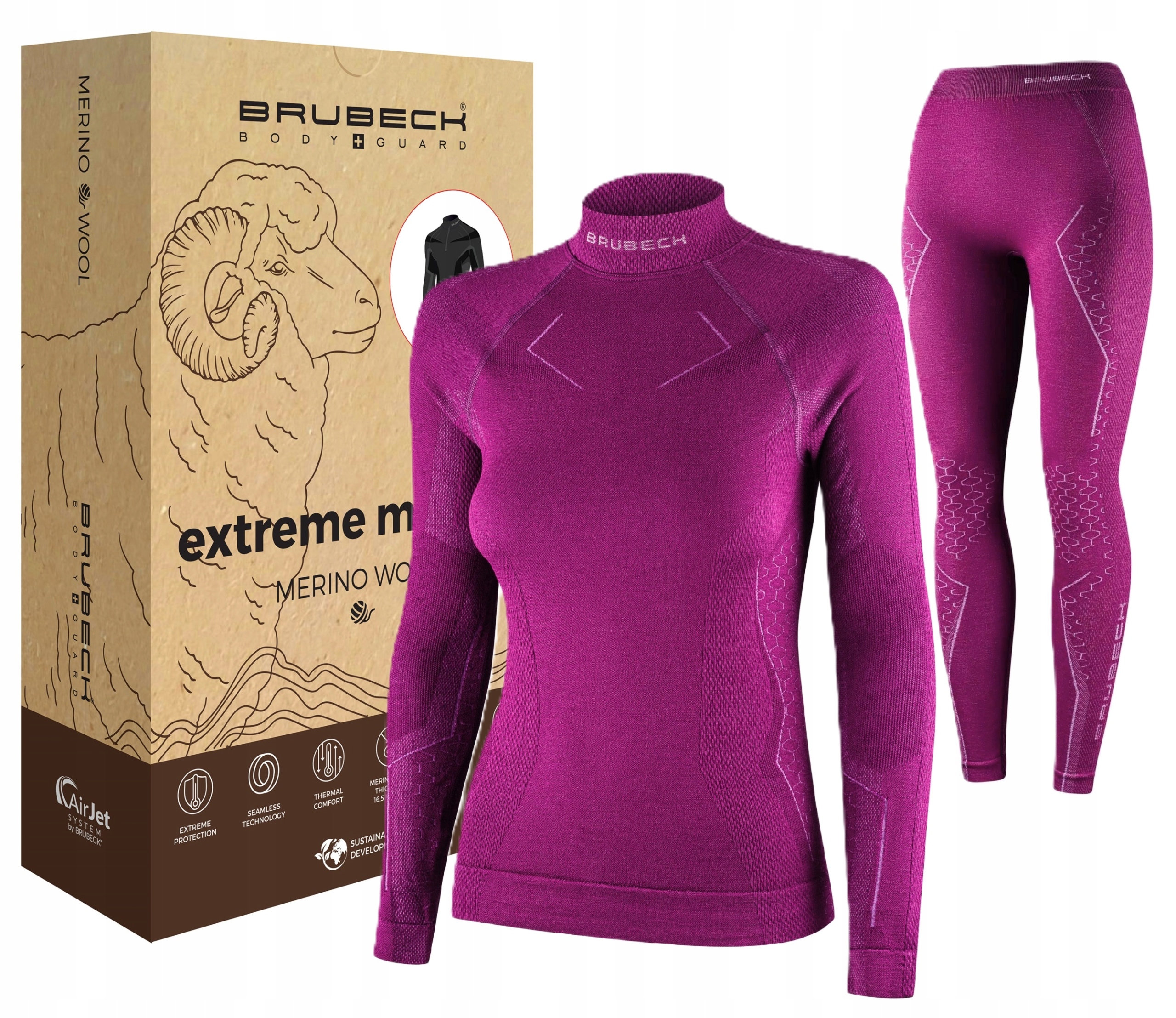 Bielizna Termoaktywna Damska Wełniana Brubeck Merino Ciepła Do -30°C