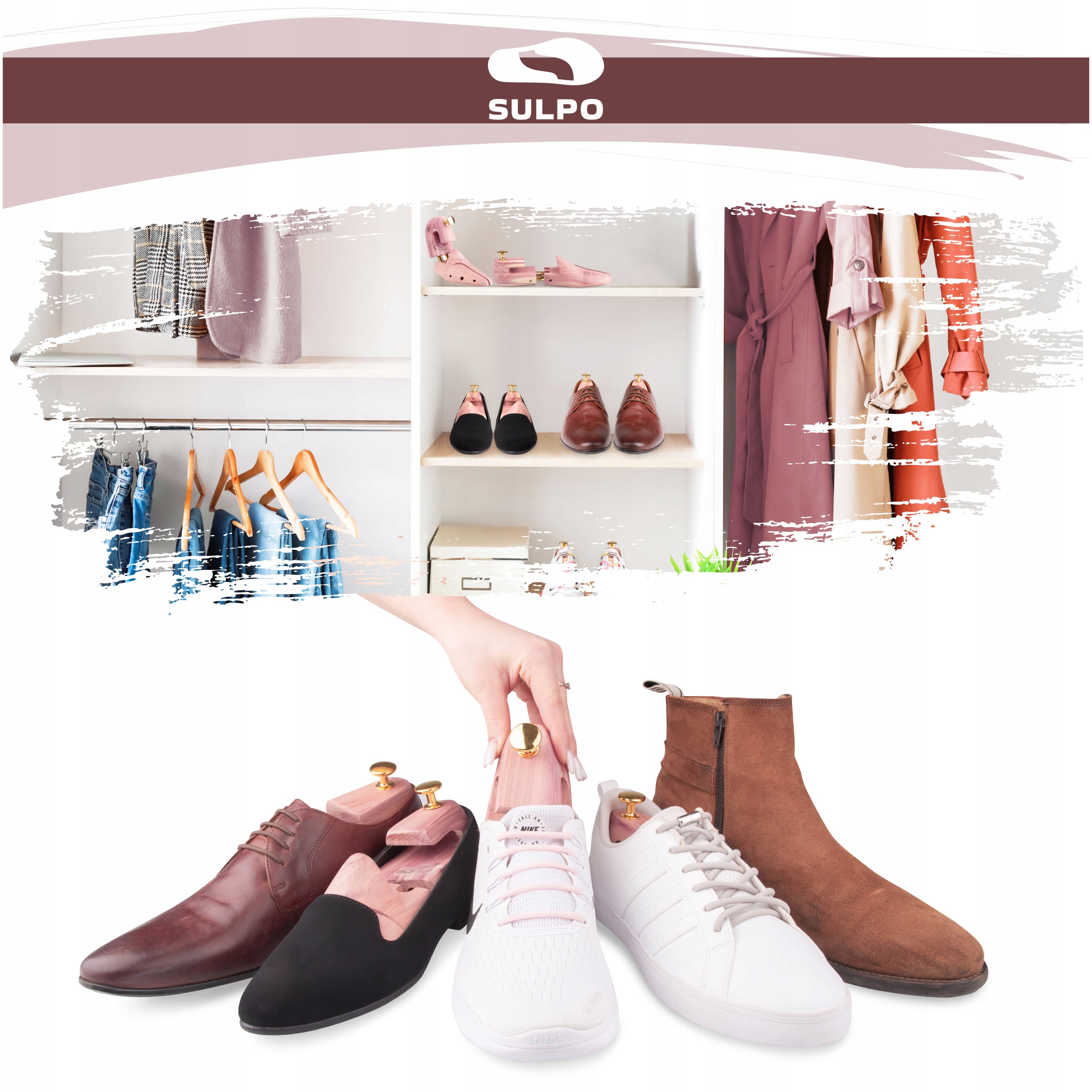 Eleganckie prawidła cedrowe do butów z łyżką do butów rozm. 43-44 Rozmiar zakresowy 43-44