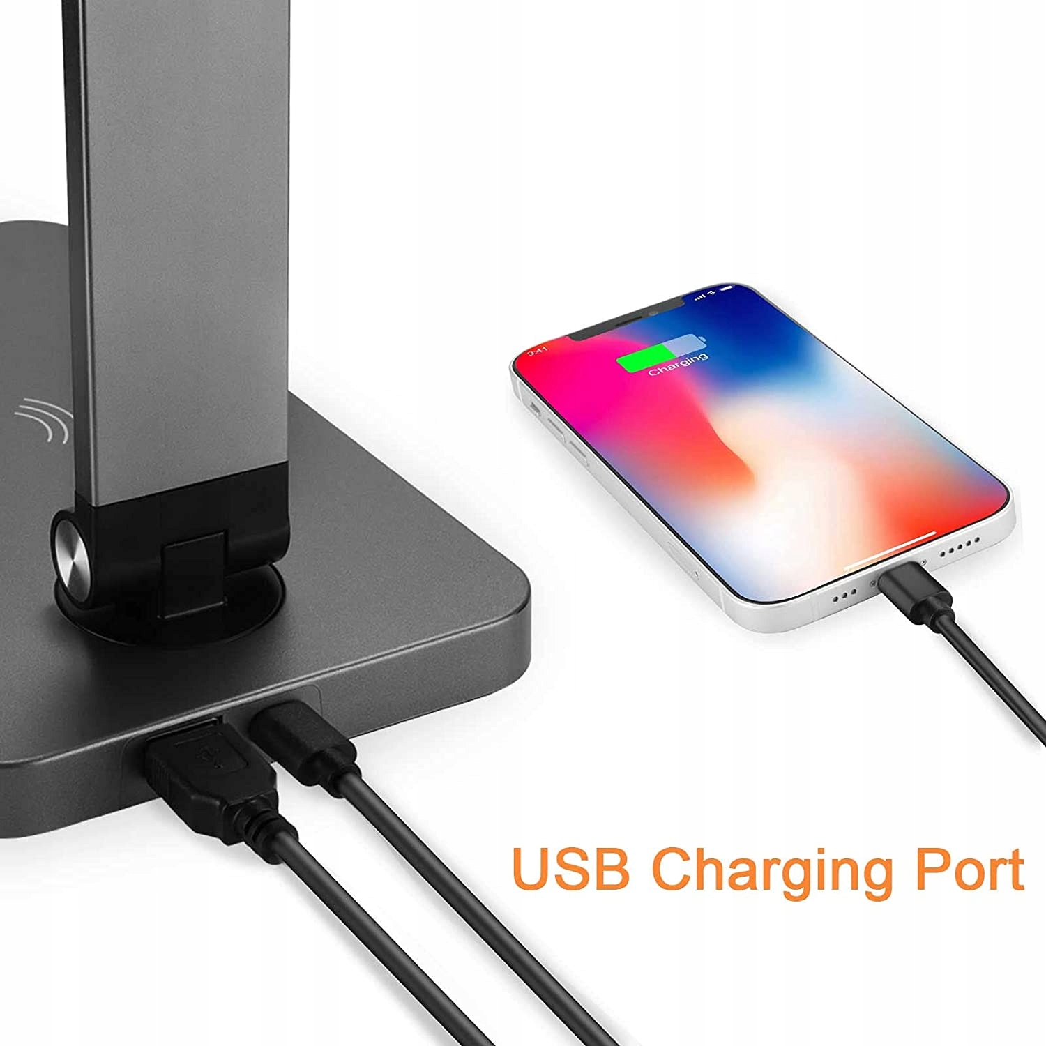 LAMPKA BIURKOWA LED USB BEZPRZEWODOWE ŁADOWANIE Zasilanie sieciowe