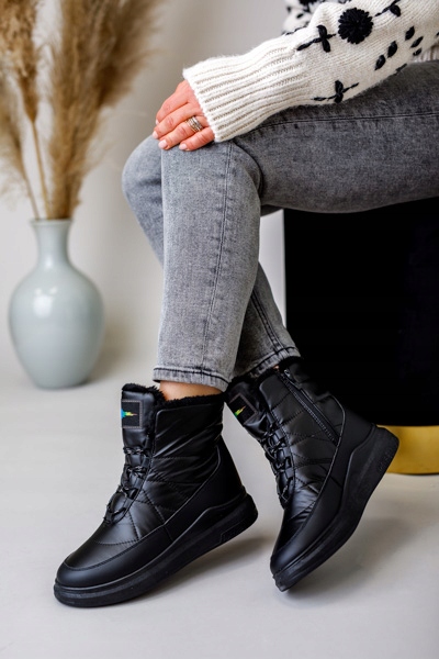 ŚNIEGOWCE botki TRAPERY kozaki BUTY ZIMOWE (38) Kod producenta CATHAY_MODA_3458_8_BLACK_BLACK