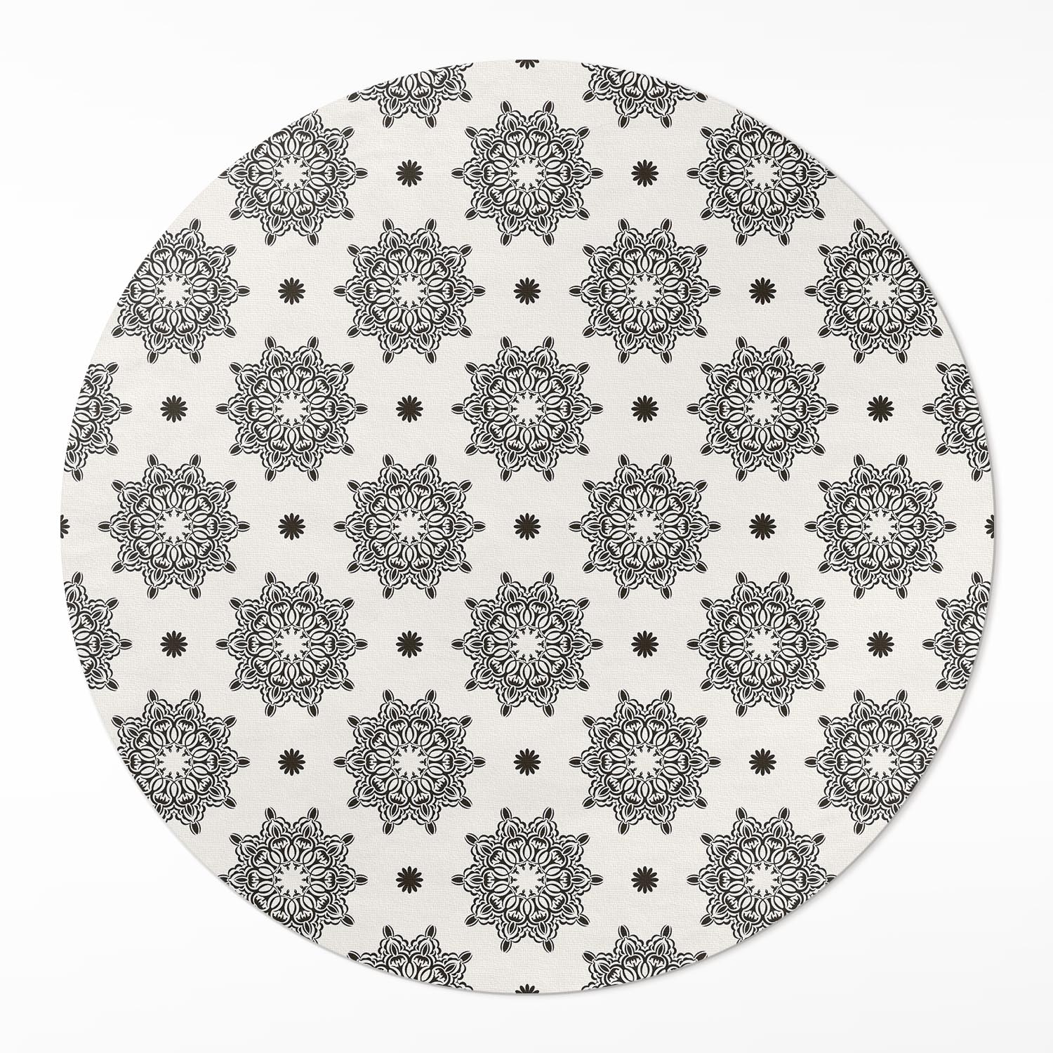 Okrúhly Behúň Vinylový Rozmer ⌀ 120 cm Malé mandaly s orientálnym vzorom boho