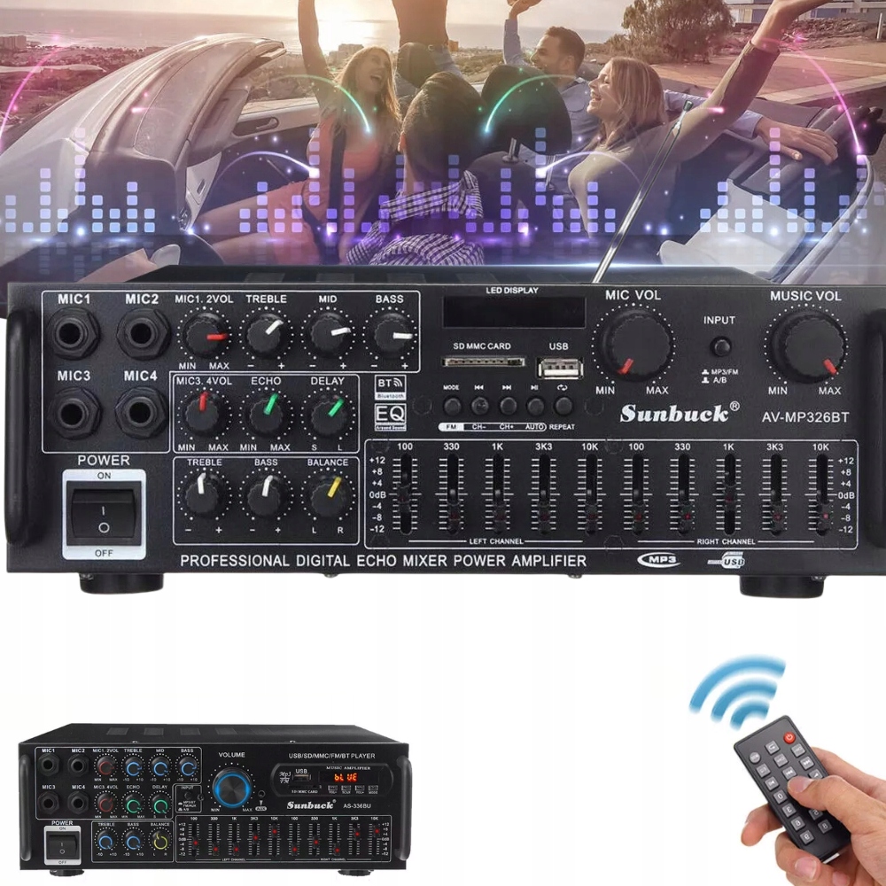 Receiver Stereo Hi-fi Zesilovač Bluetooth Rádio Digitální Zesilovač