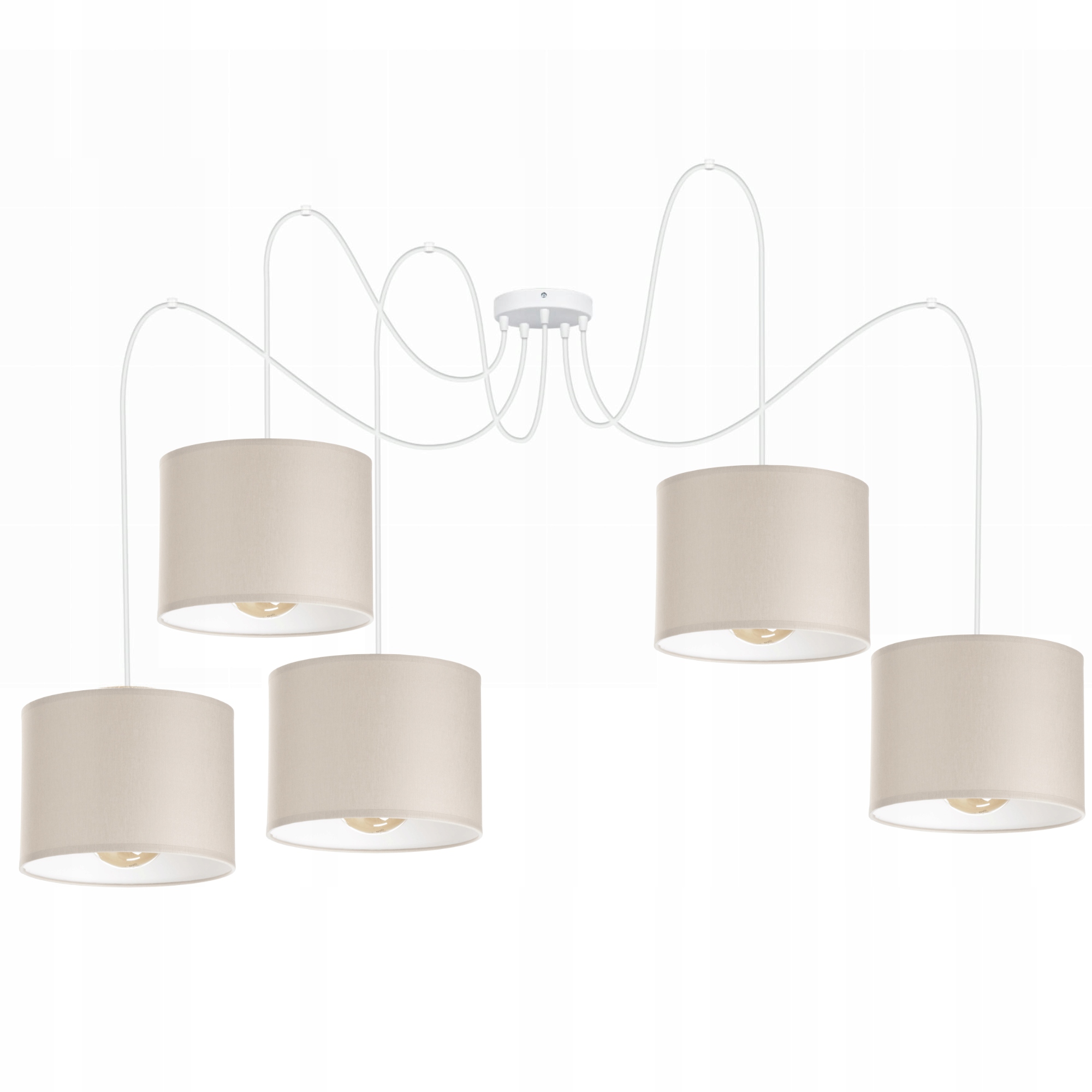 Závěsná Stropní Lampa Lustr Pavouk Se Stínítkem, Světlý Kašmír, Béžová