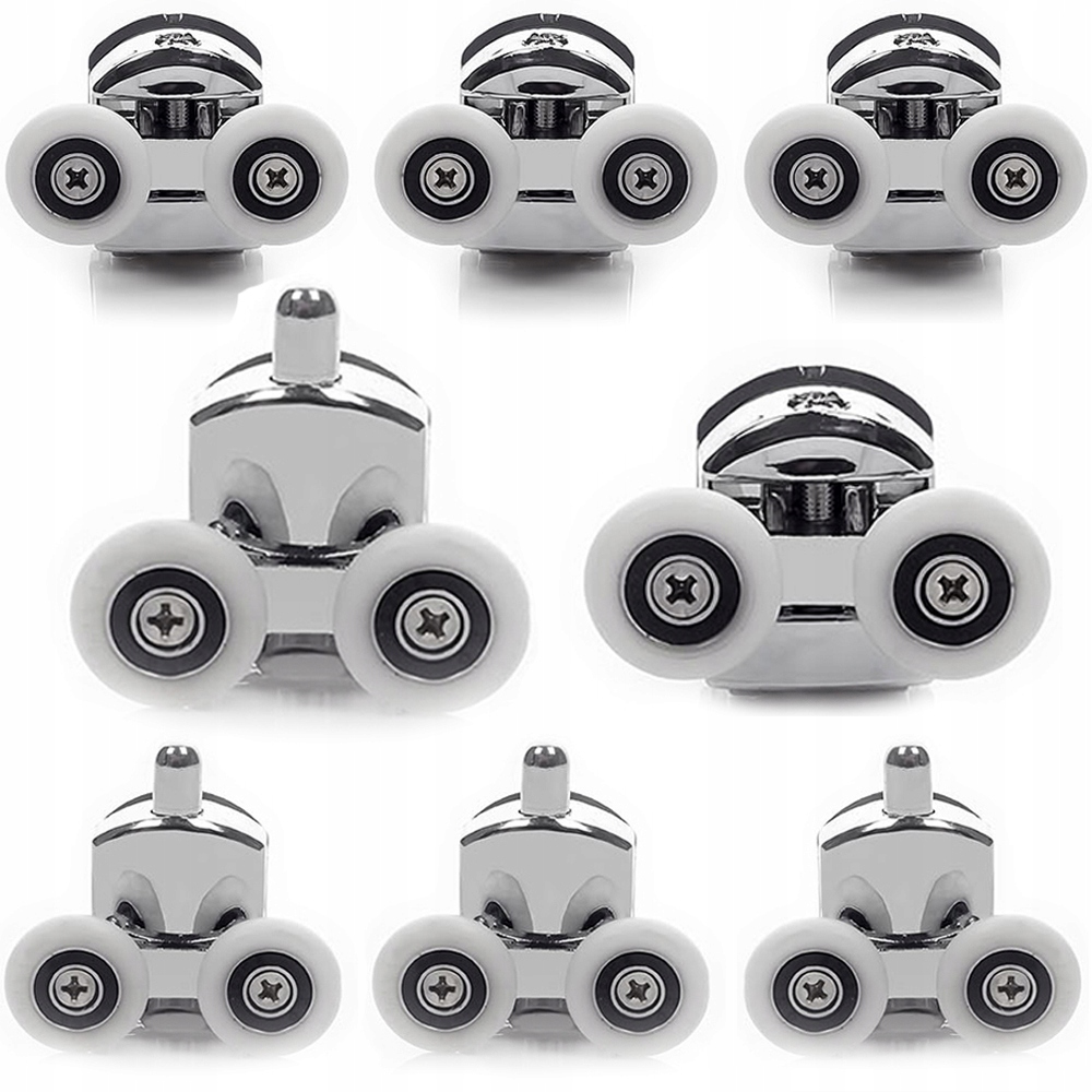 ROLKI PODWÓJNE ROLKA KÓŁKA DO KABINY PRYSZNICOWEJ KOMPLET ZESTAW KÓŁEK 25MM