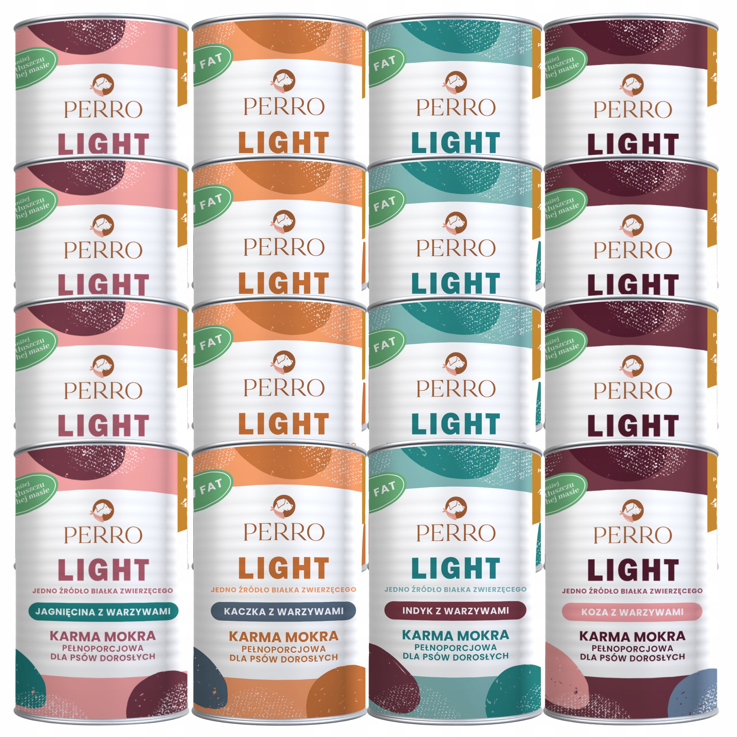 Levně Perro Light Monoproteinové krmivo pro psy mix chutí 16 x 400 g