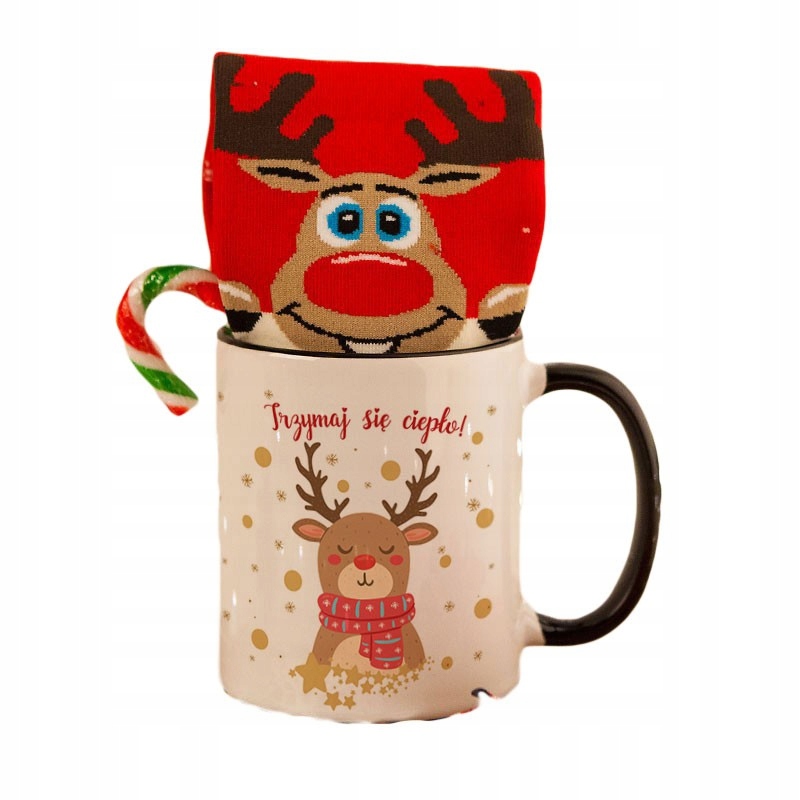 

Kubek Świąteczny Ze Skarpetami Renifer