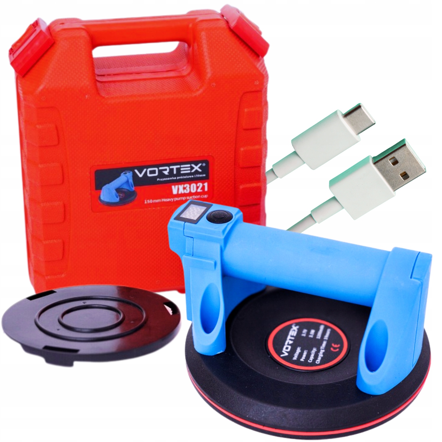 Przyssawka do płytek Vortex 150mm Mała przyssawka akumulatorowa Usb walizka