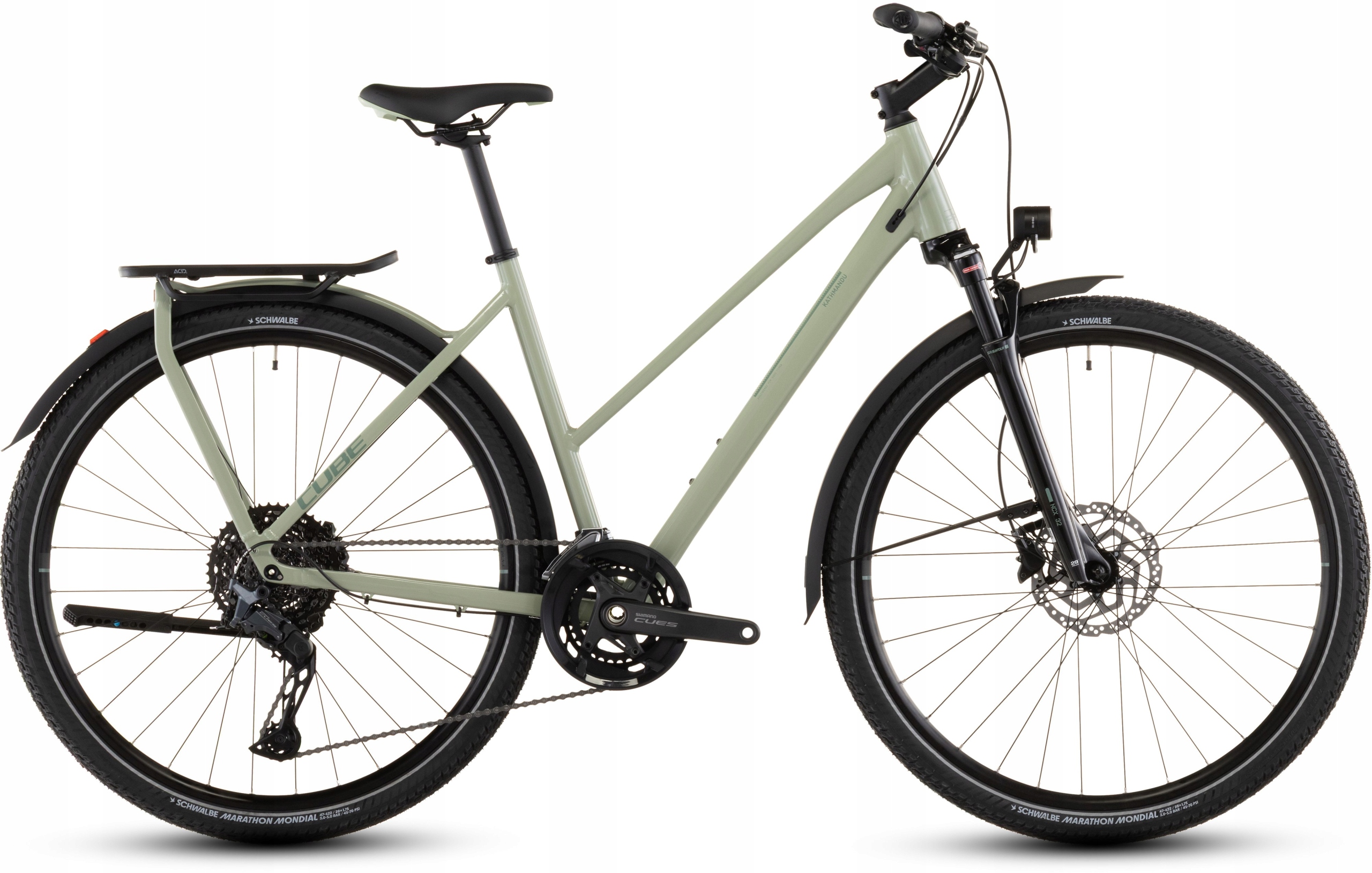 Rower trekkingowy Cube Kathmandu Exc Trapeze w kolorze pea´n´grey