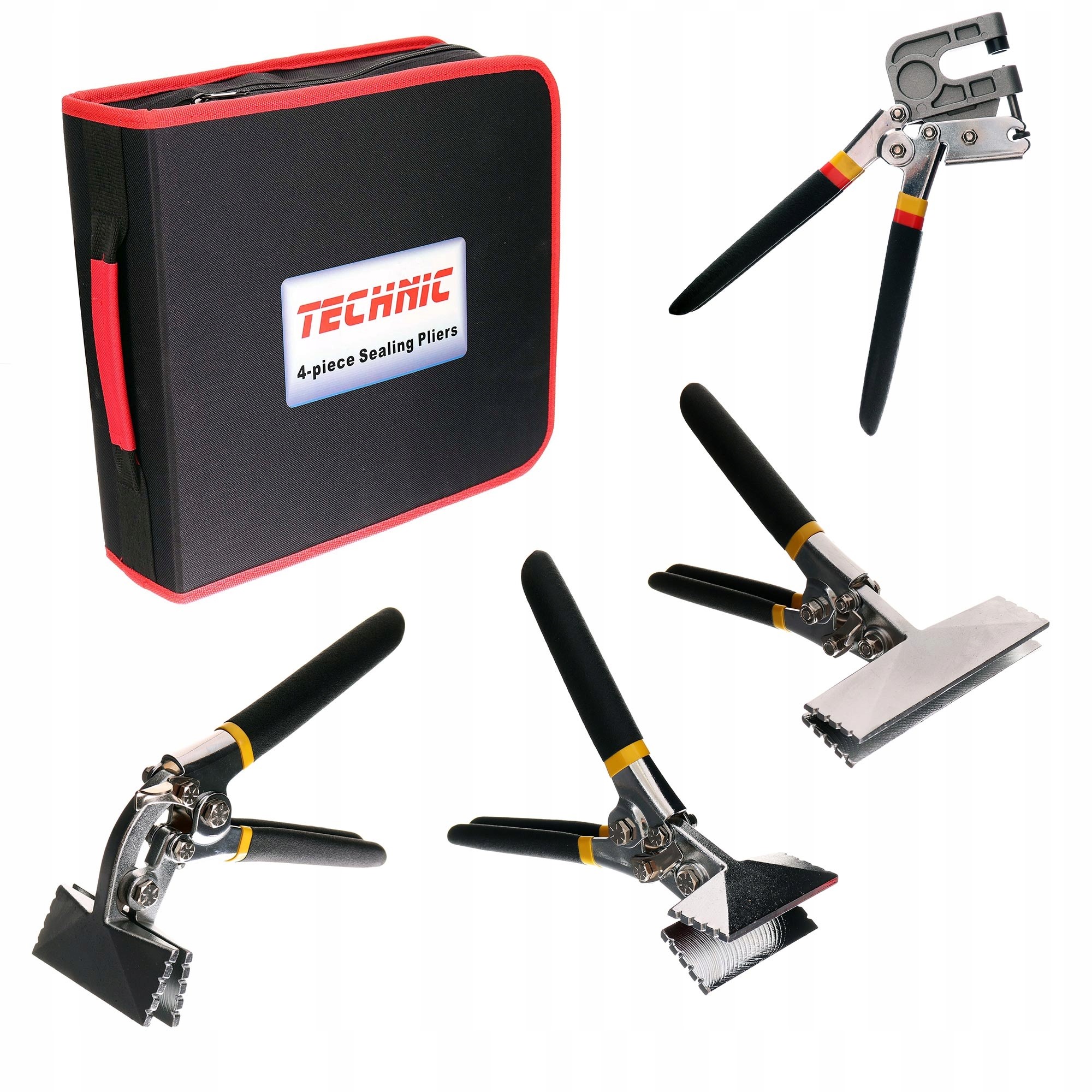 Klempířské kleště na plech, falcovací, sada 4 ks