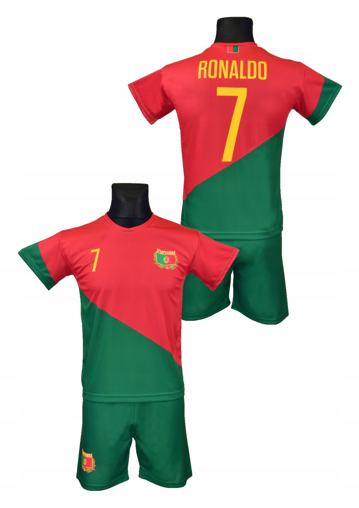 RONALDO PORTUGALIA strój koszulka spodenki rozmiar 134 Rozmiar (new) 134 (129 - 134 cm)