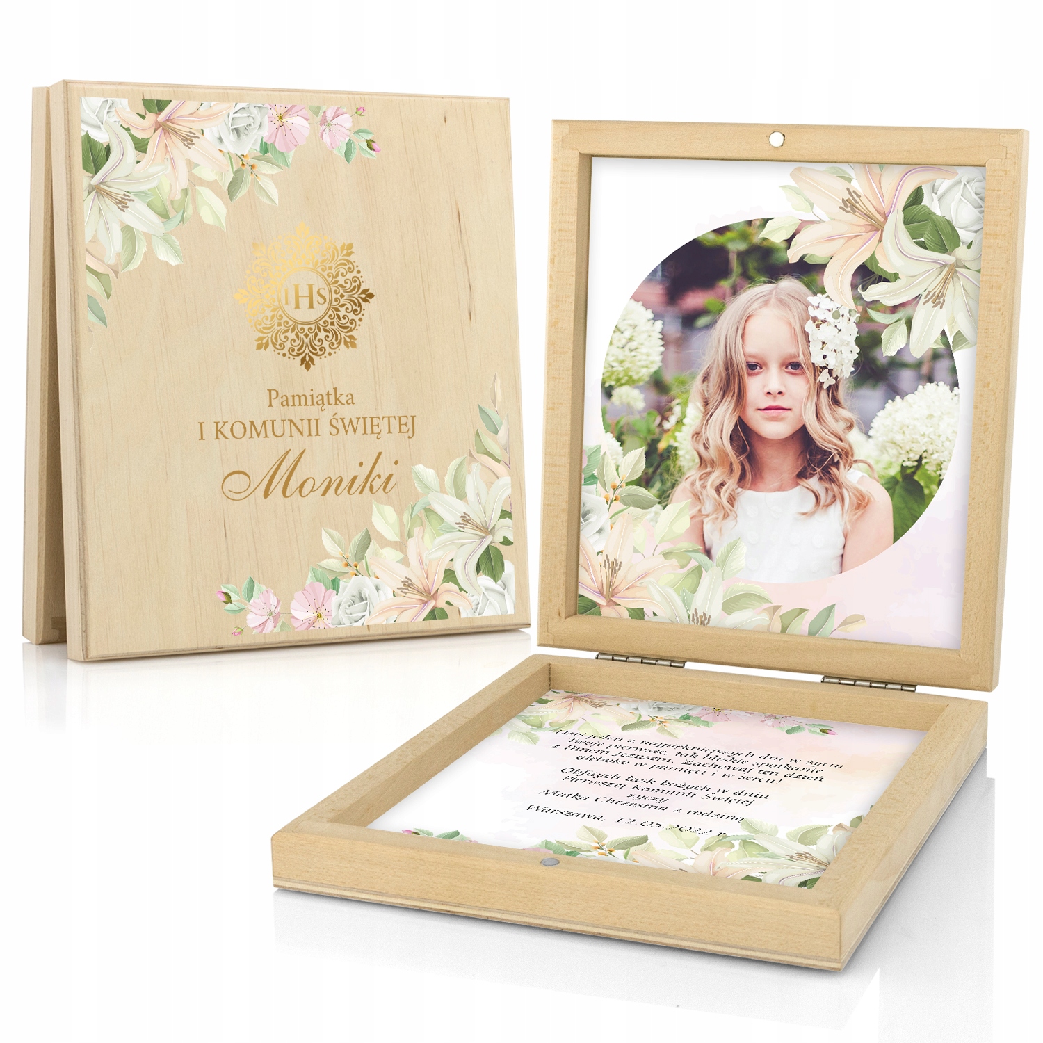 

Pudełko na pieniądze z nadrukiem zdjęcia Komunia