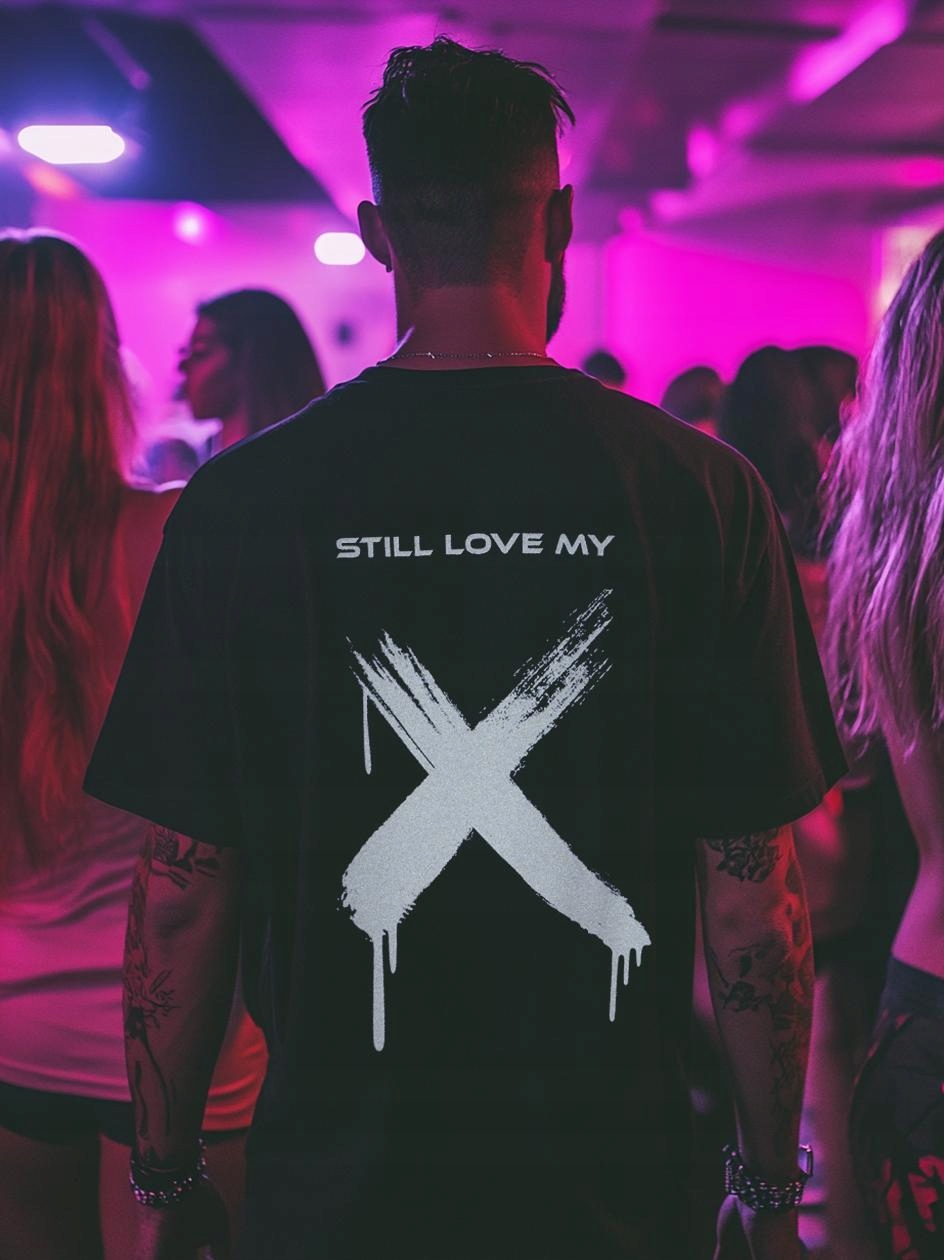 Tričko s krátkým rukávem Oversize Pánské Černé Point X Still Love XL