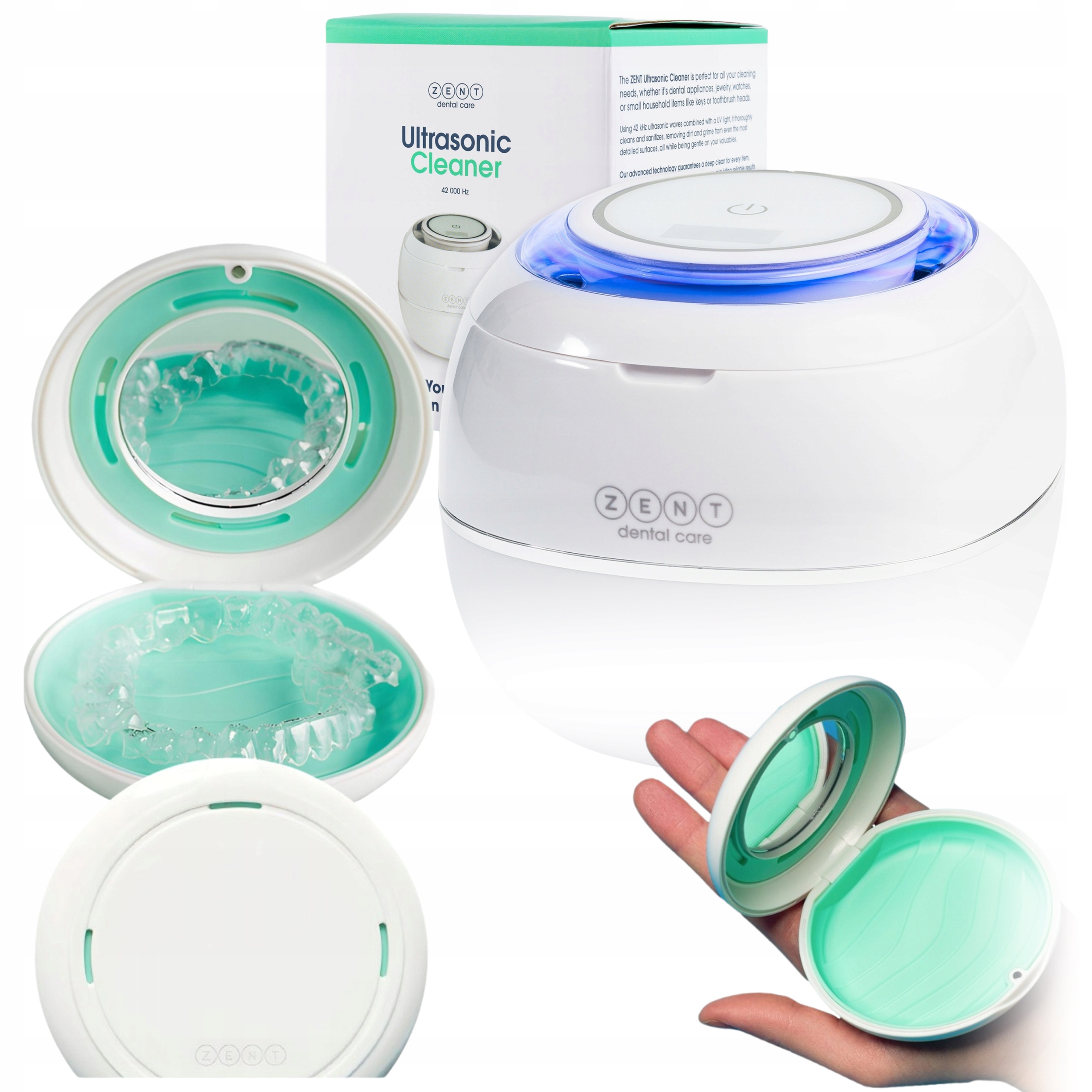 Myjka ultradźwiękowa do protez narzędzi etui na nakładki ortodontyczne