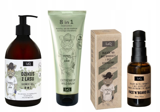 LAQ DZIKUS ZESTAW MĘSKI 3cz ŻEL 300+BALSAM+OLEJEK