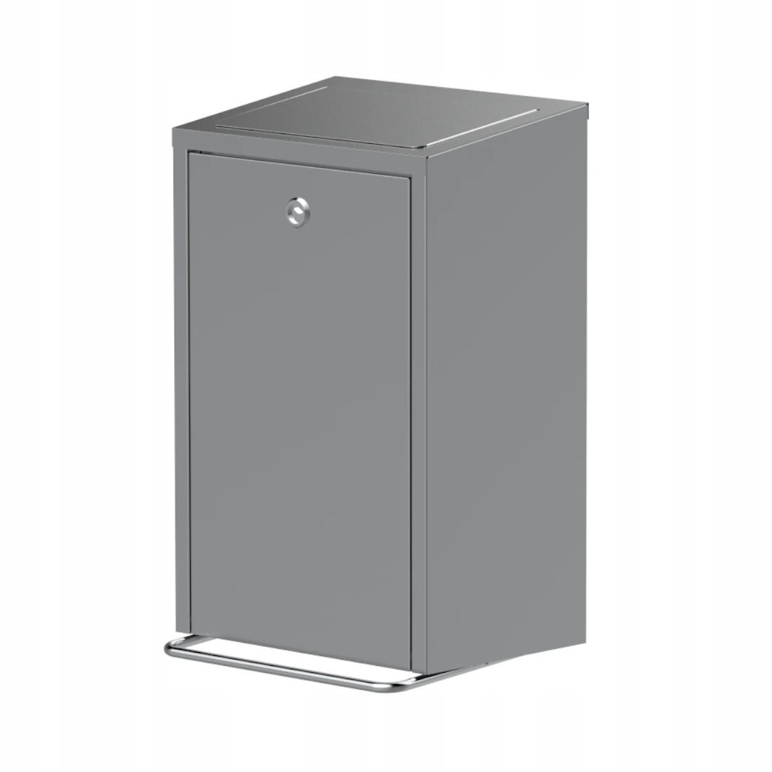 Odpadkový kôš pedálový nástenný, 18 l, so zámkom, sivý