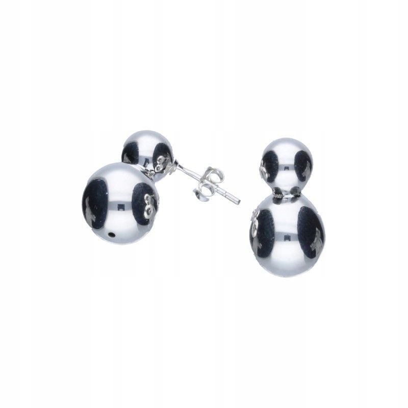 Náušnice ze stříbra 925 kuličky 8 mm dvojité kuličky 12 mm dárek 4.61 g