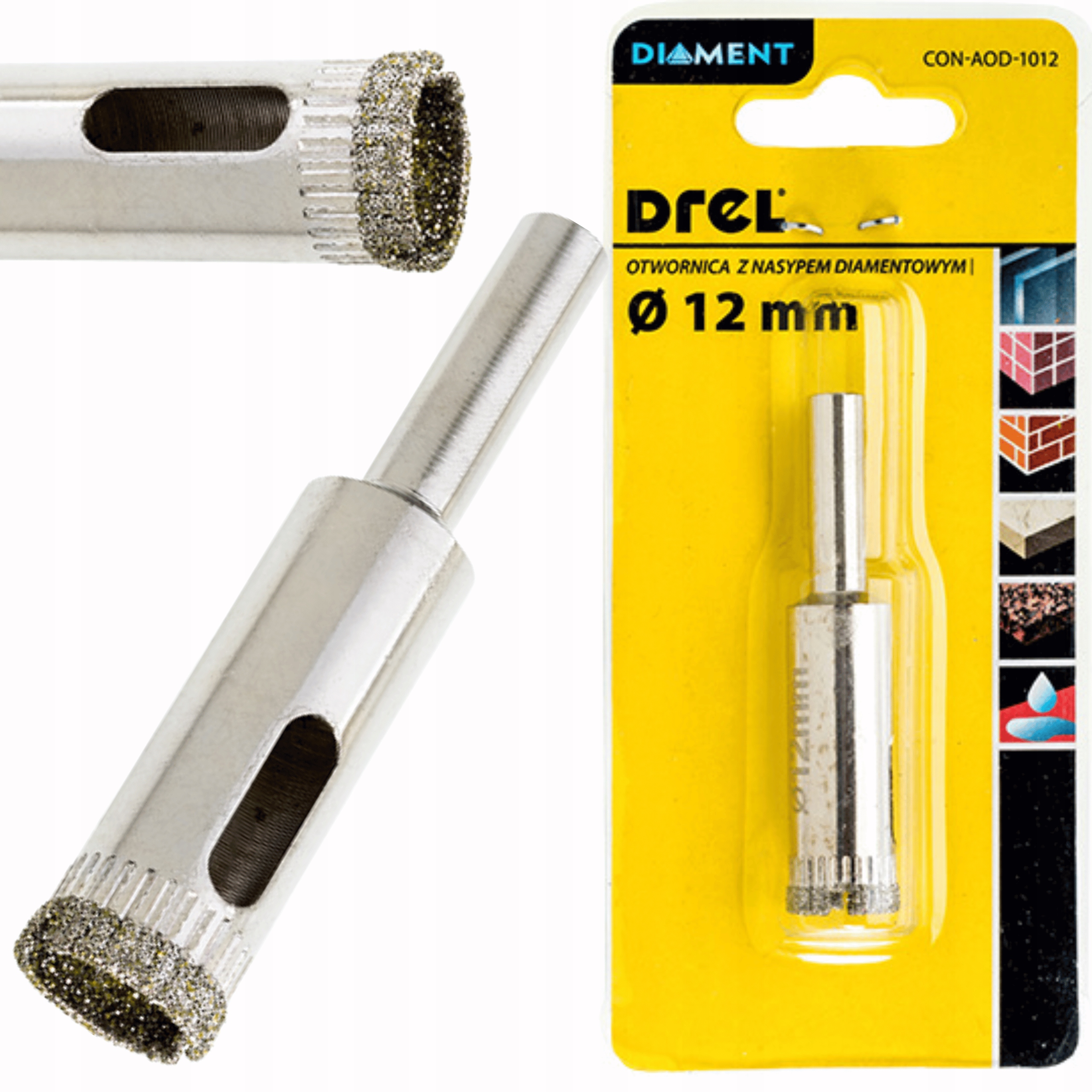 OTWORNICA DIAMENTOWA KORONKA DO GRESU PŁYTEK 12mm