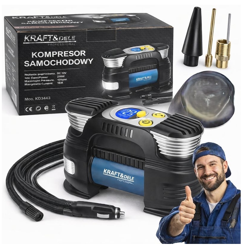 АВТОМОБІЛЬНИЙ КОМПРЕСОР 7 БАР 250 Вт СВІТЛОДІОДНИЙ