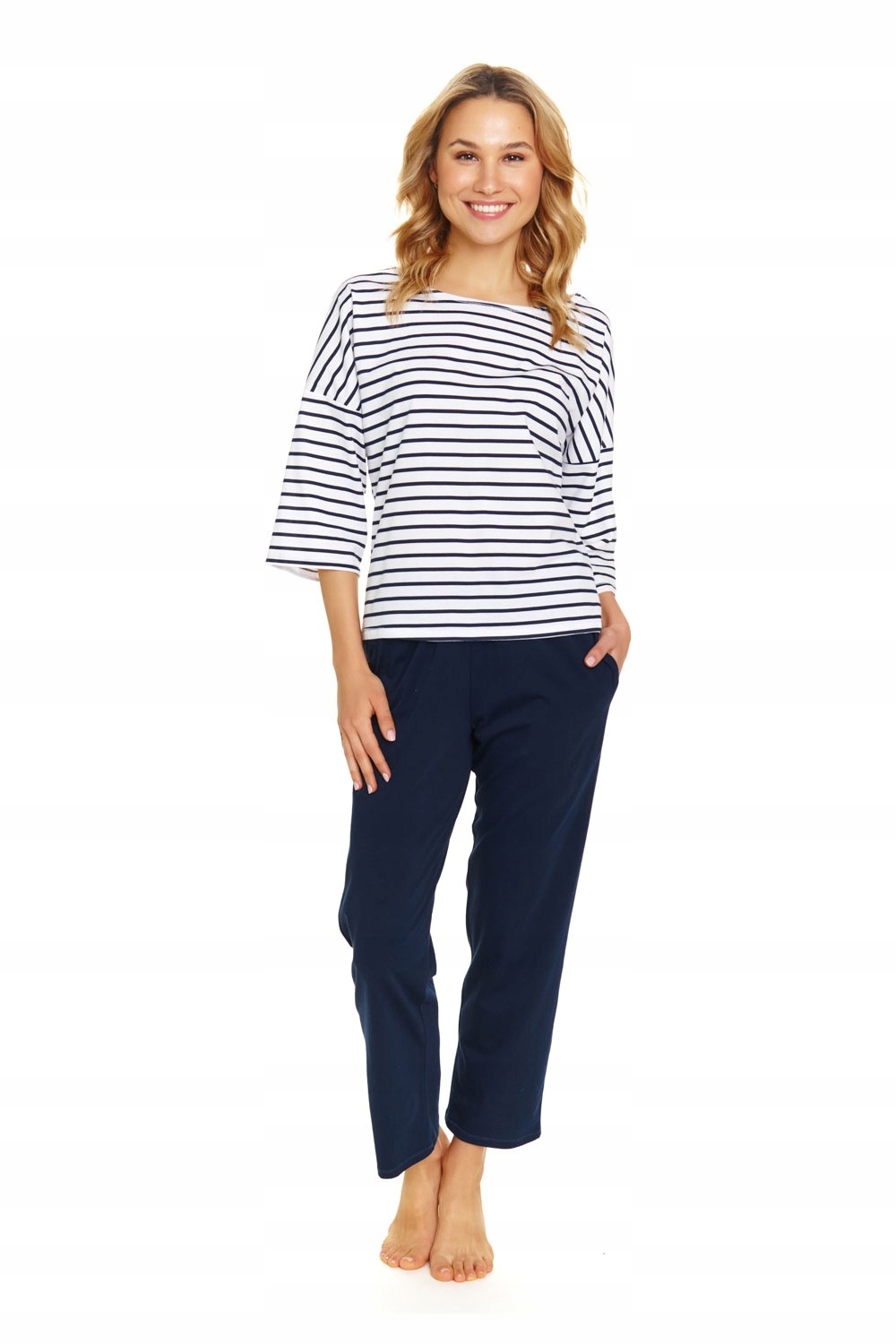 Dámské bavlněné pyžamo 2-dílné homewear kalhoty 7/8 Doctor Nap 7122 S