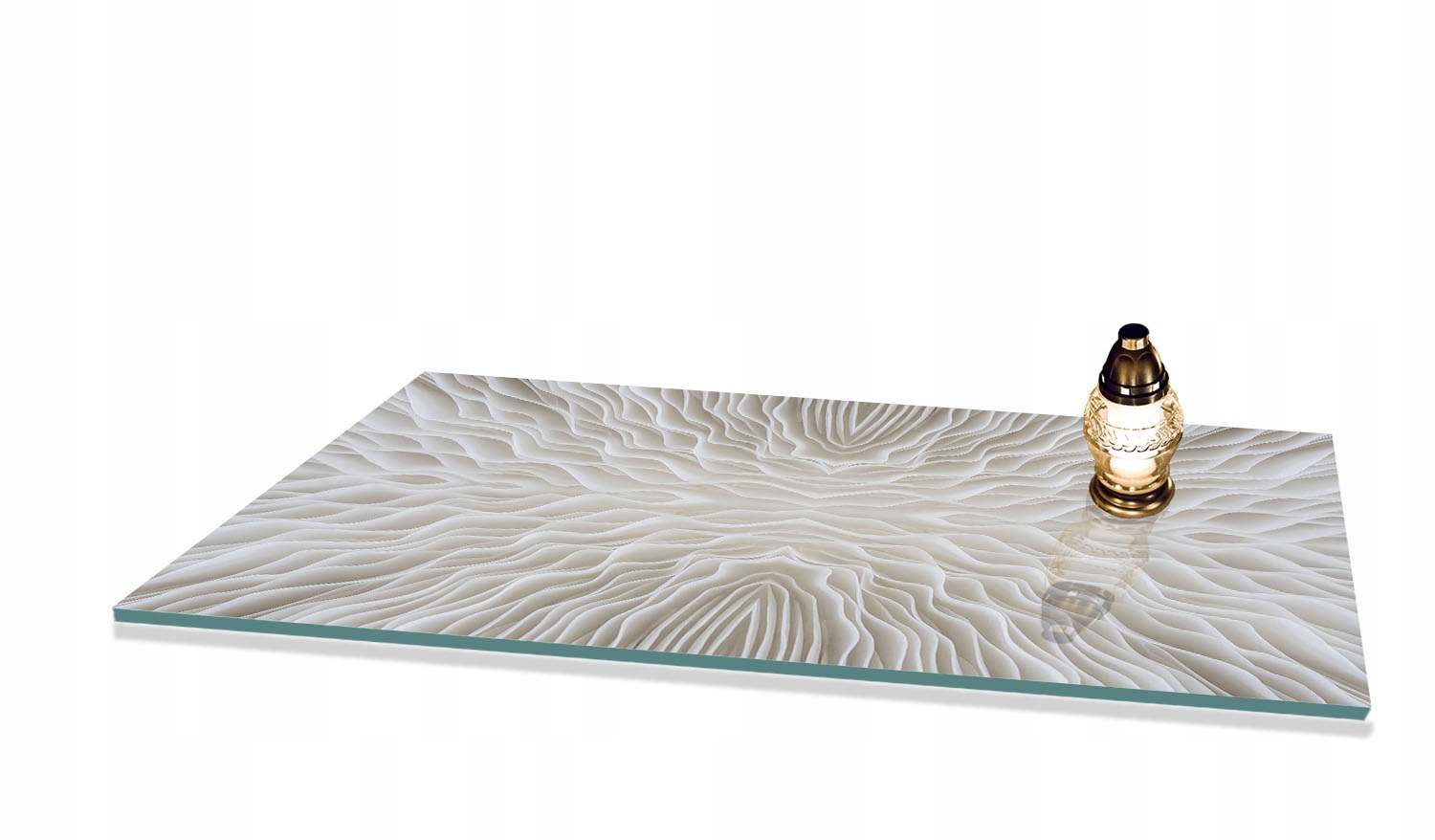 Podstavec pod Zniče na hřbitov Tvrzené Sklo Béžový vzor 80x52cm Velký