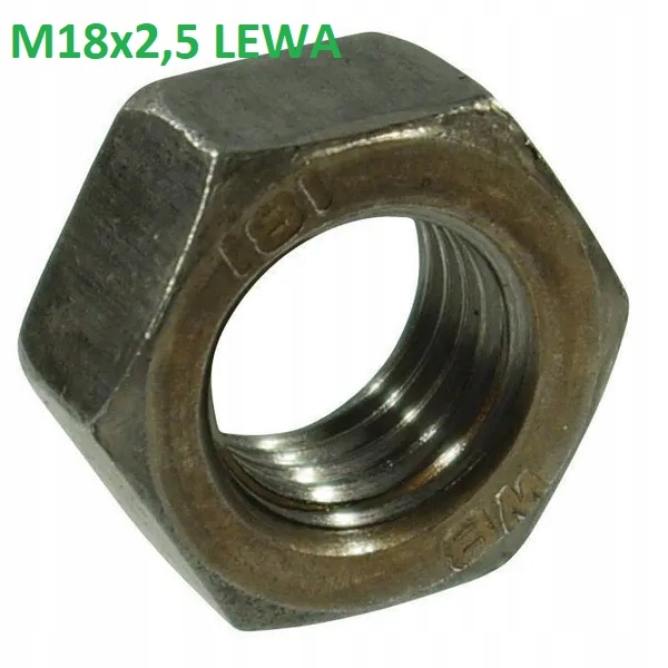 

Nakrętka sześciokątna M18x2,50 Lewa , lewy gwint